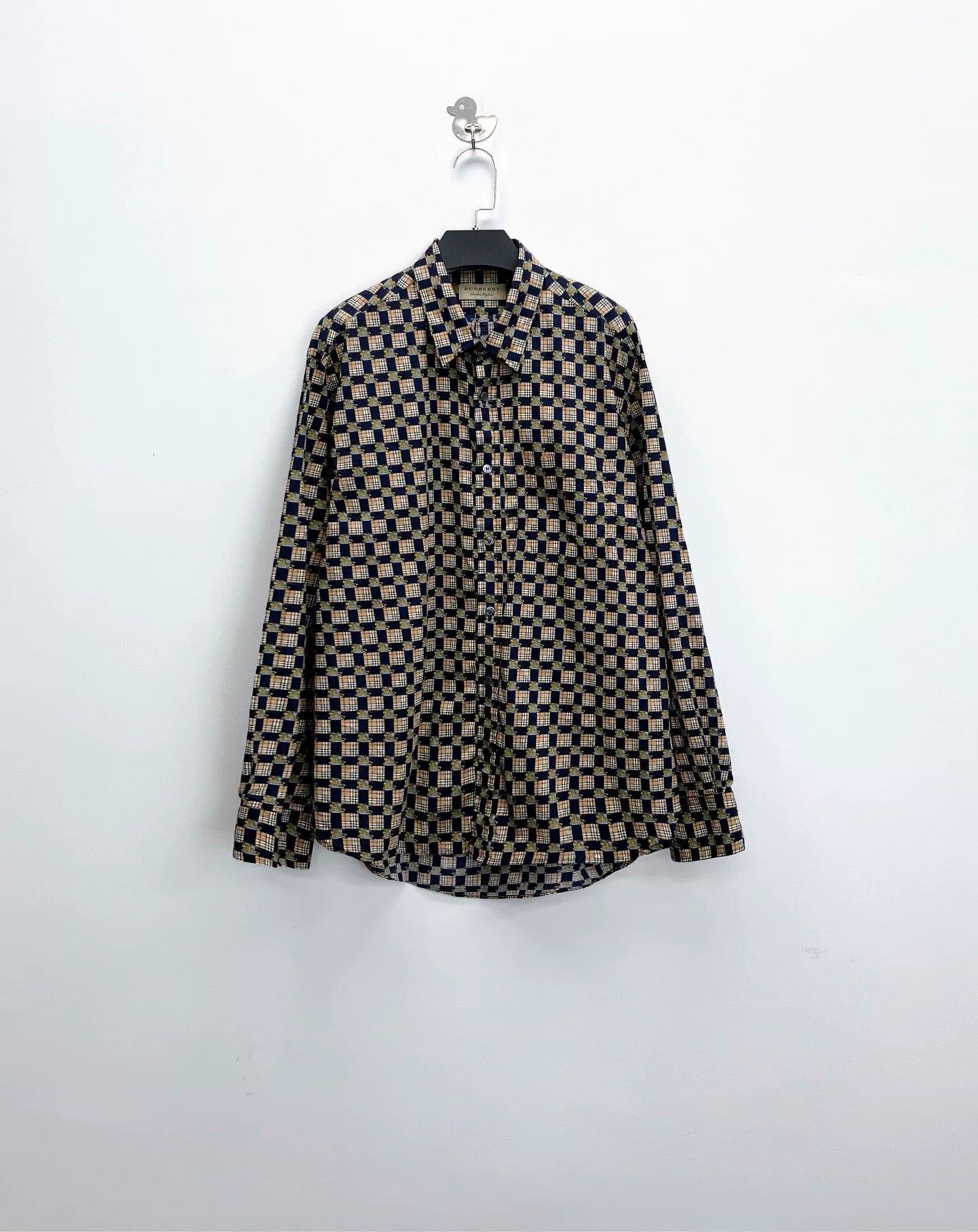 Burberry Burberry Beige Check Knight Print Shirt Size US XL / EU 56 / 4 - 1 Thumbnail