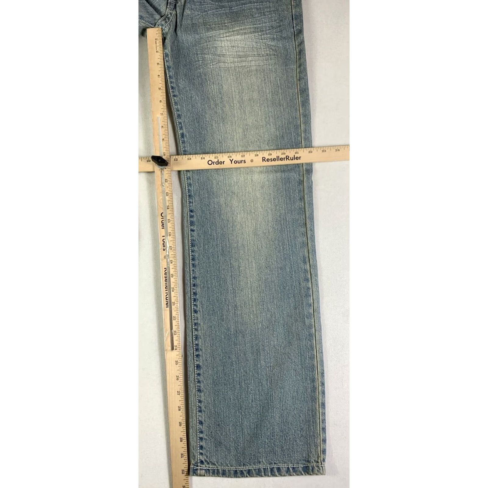Marcs VINTAGE Marc Ecko Jeans Men's 33x33 Blue Embroidered Y2K Fits 32x32 NWT Size US 33 - 3 Thumbnail