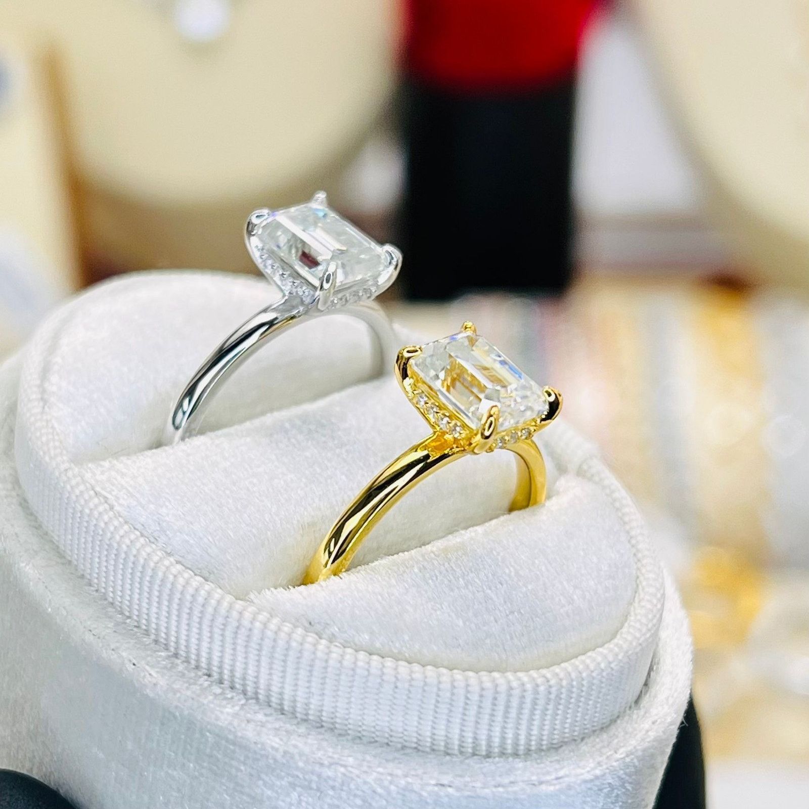 Other 2.12ctw Emerald Cut Moissanite w/ Hidden Halo Solitaire Ring Size ONE SIZE - 2 Thumbnail