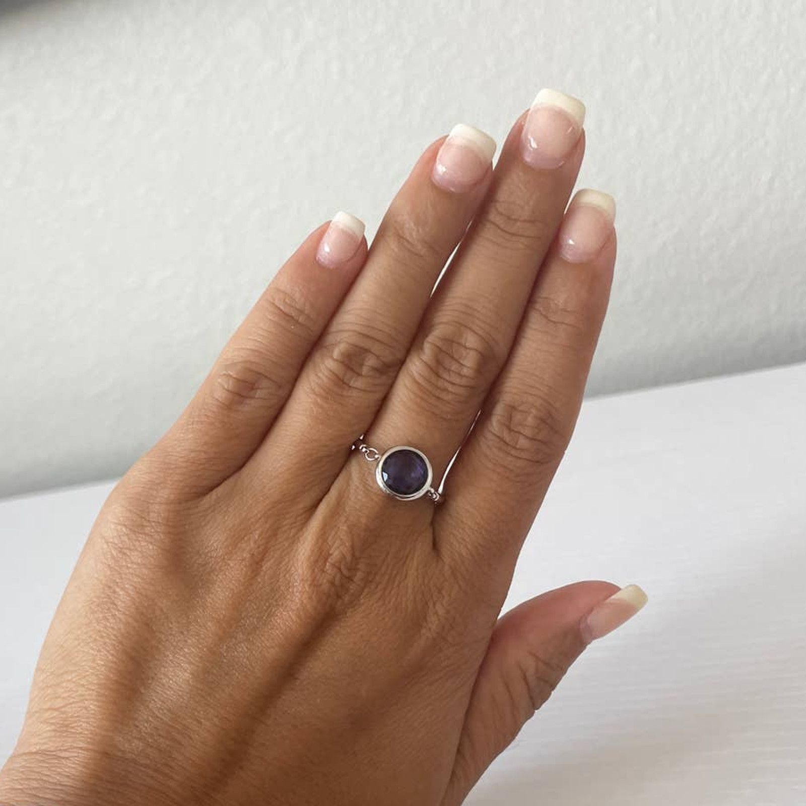 Swarovski Swarovski Tahlia ring Round, Blue, Rhodium plated size 7 Size ONE SIZE - 4 Thumbnail