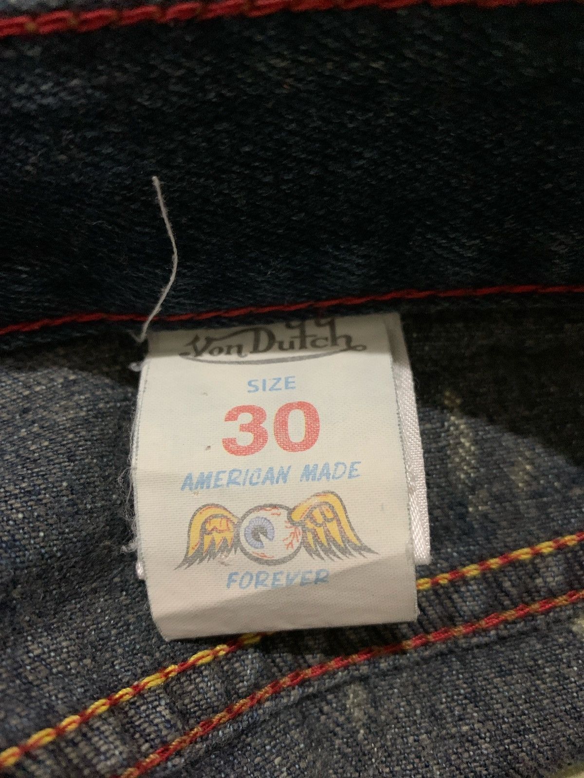 If Six Was Nine × Japanese Brand × Von Dutch Vintage Von Dutch American Made Forever Denim Jeans Size US 31 - 8 Thumbnail