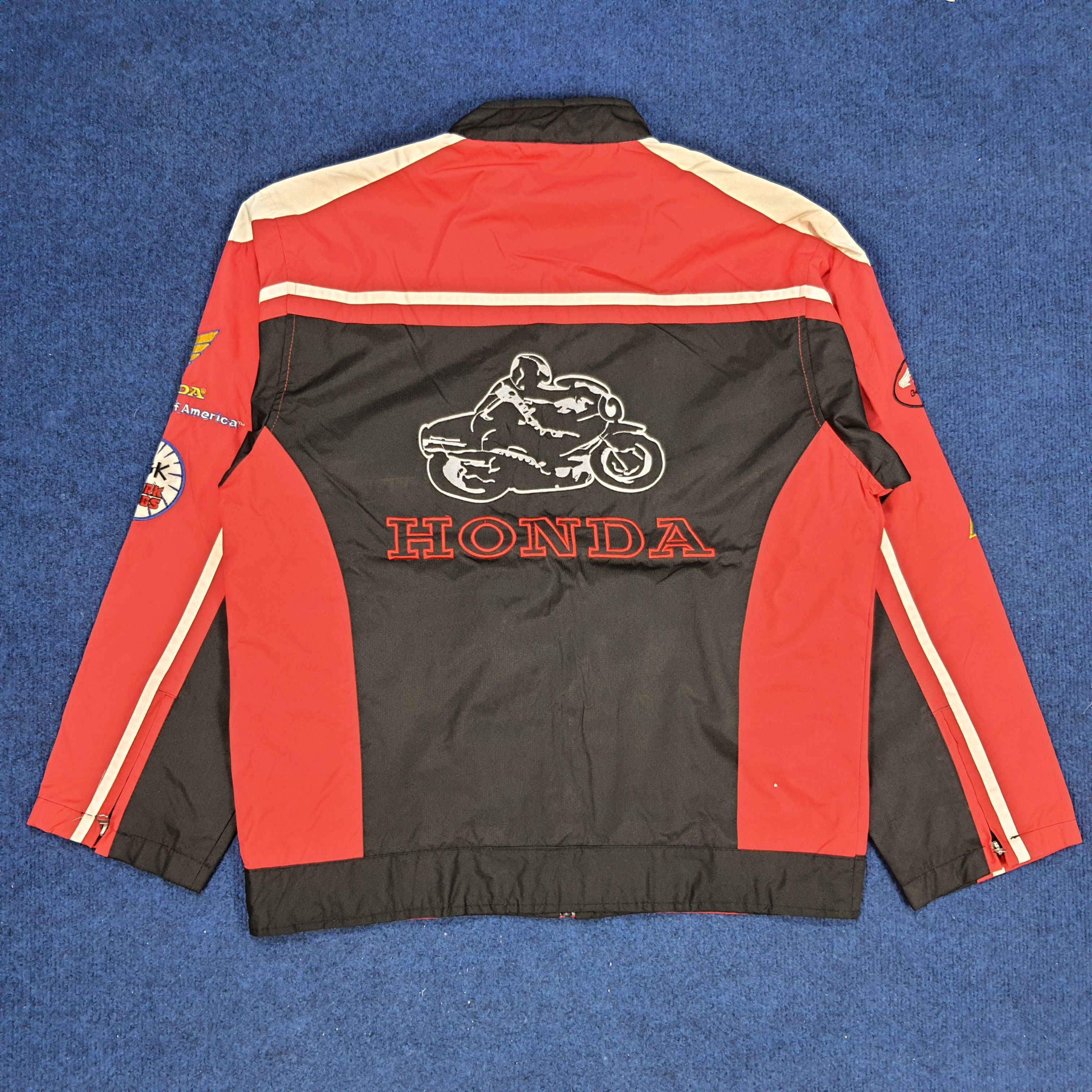 Honda × Vintage Vintage HONDA Japanese Brand Embroidered Bikers Jacket Size US L / EU 52-54 / 3 - 3 Thumbnail
