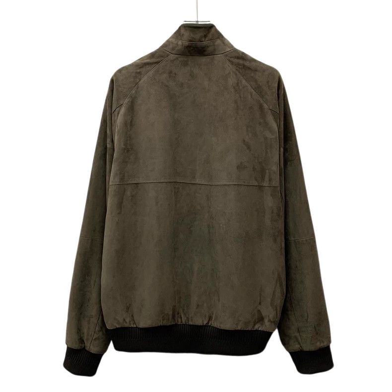 Loro Piana LORO PIANA Dark brown cotton stand collar zipper long slee Size L / US 10 / IT 46 - 2 Thumbnail