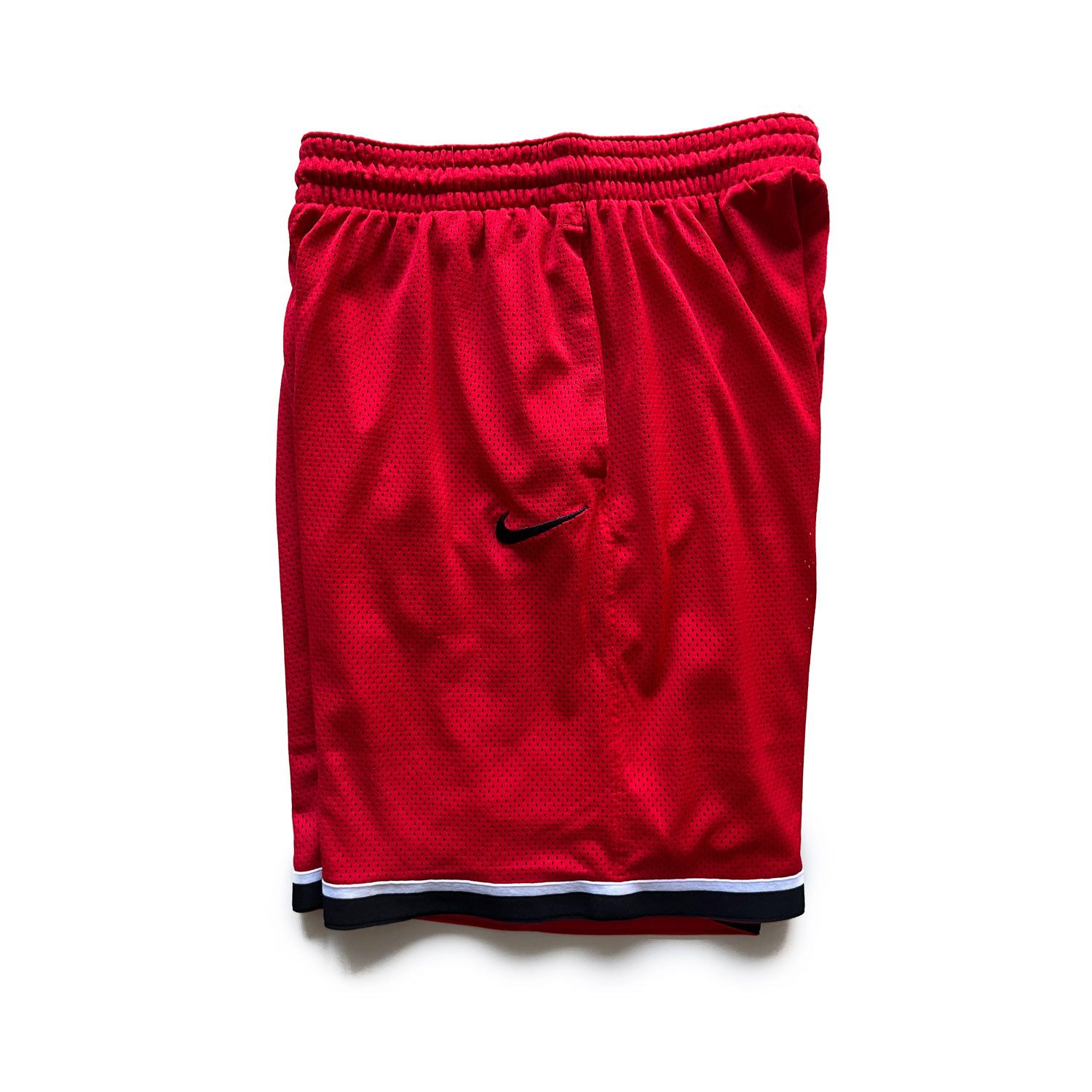 Nike Embroidered Mesh Swoosh Basketball Shorts in Red/White/Black Size US 34 / EU 50 - 2 Thumbnail