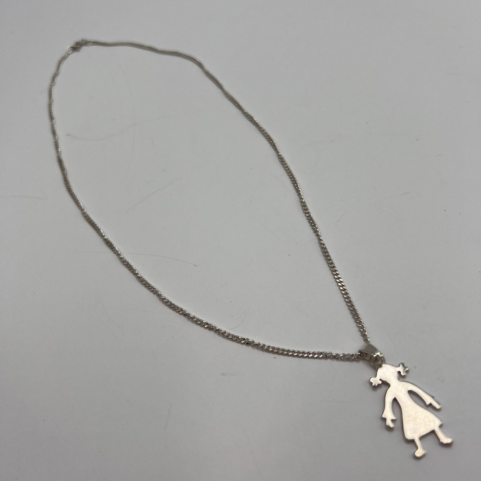 Sterling Silver Sterling Silver 925 Cute Girl Pendant Necklace Jewelry 5.48g Size ONE SIZE - 2 Thumbnail