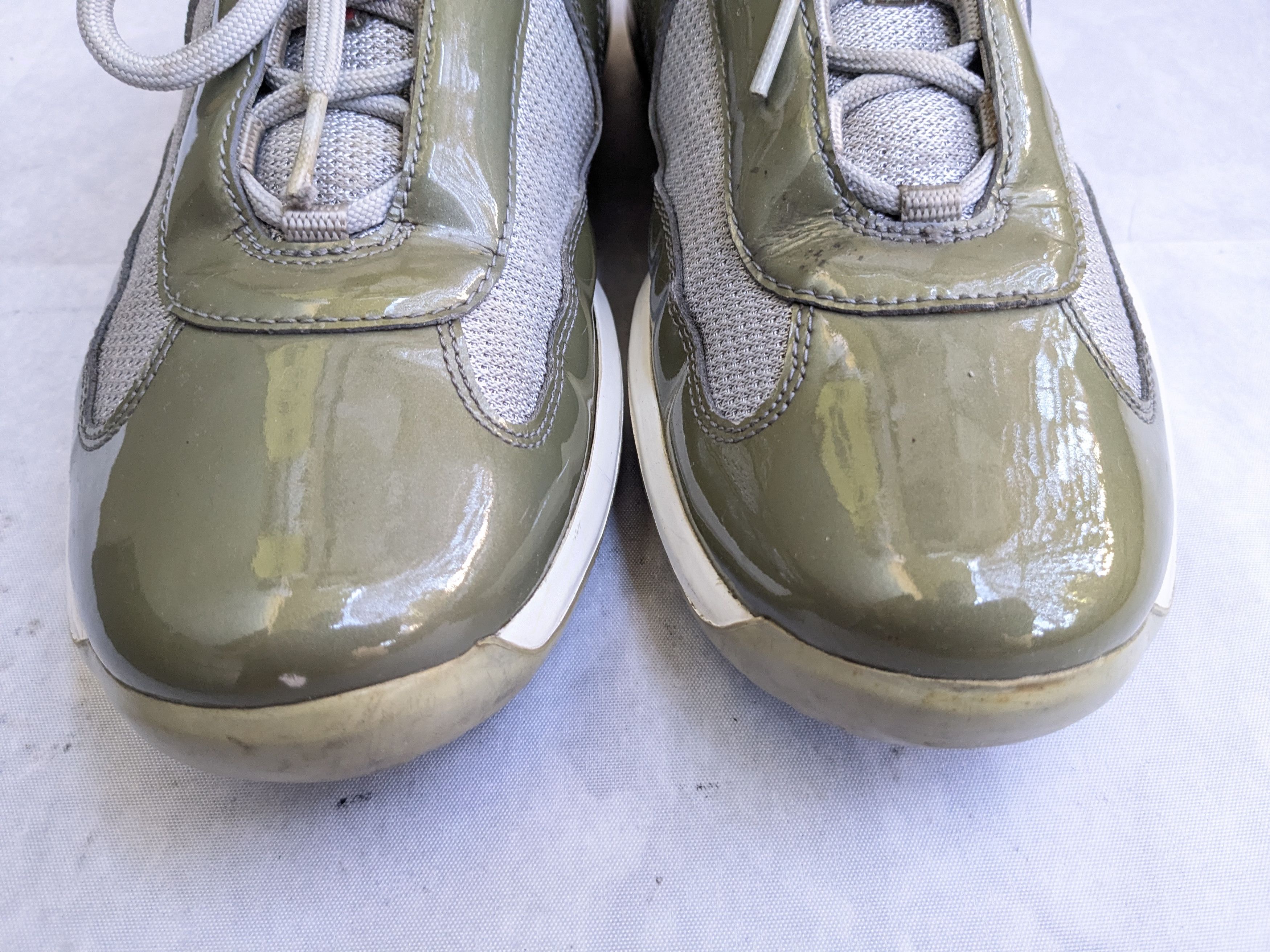 Prada Prada America's Cup Olive Green 9.5 Low Top Patent Leather Size US 9.5 / EU 42-43 - 4 Thumbnail