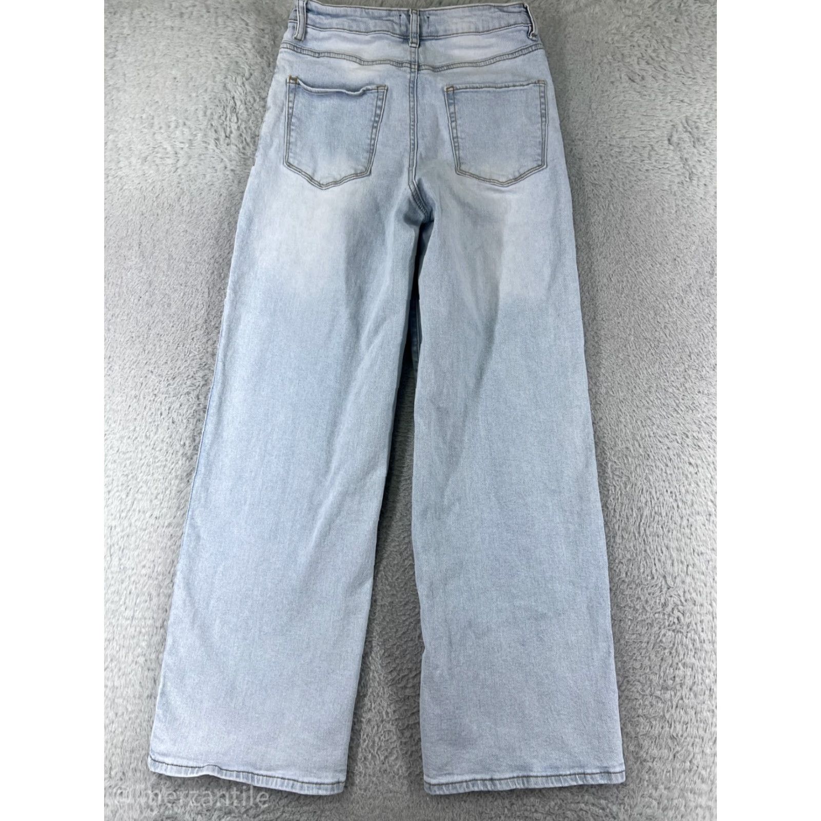 Vintage Rue21 Blue Denim Jeans Women 7 Wide-Leg 90s Look Cotton Blend Stretch Jeans Size 28" / US 6 / IT 42 - 2 Thumbnail