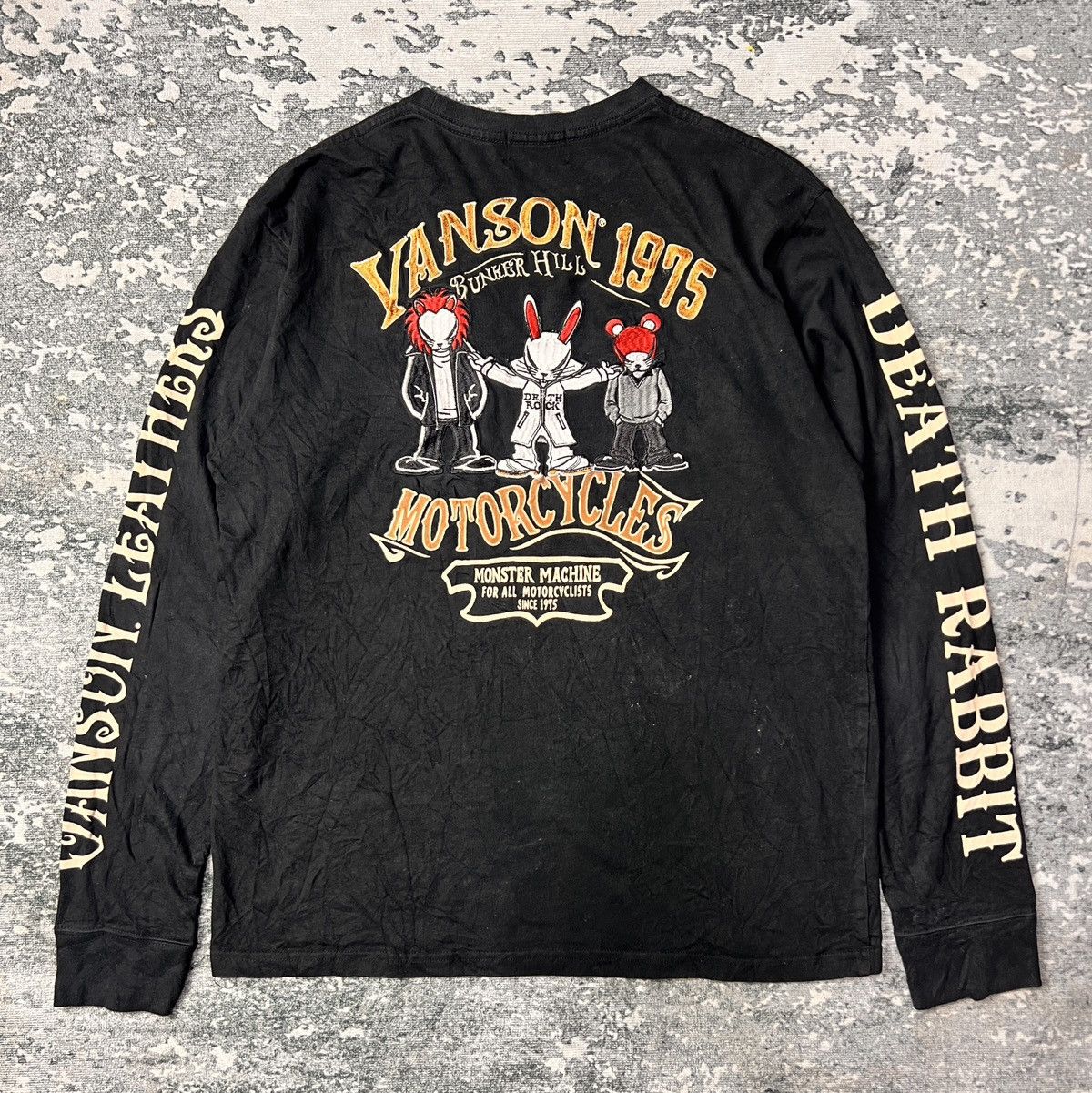Vanson Leathers Vanson Death Rabbit Embroided Ls Tshirt Size US XL / EU 56 / 4 - 1 Thumbnail