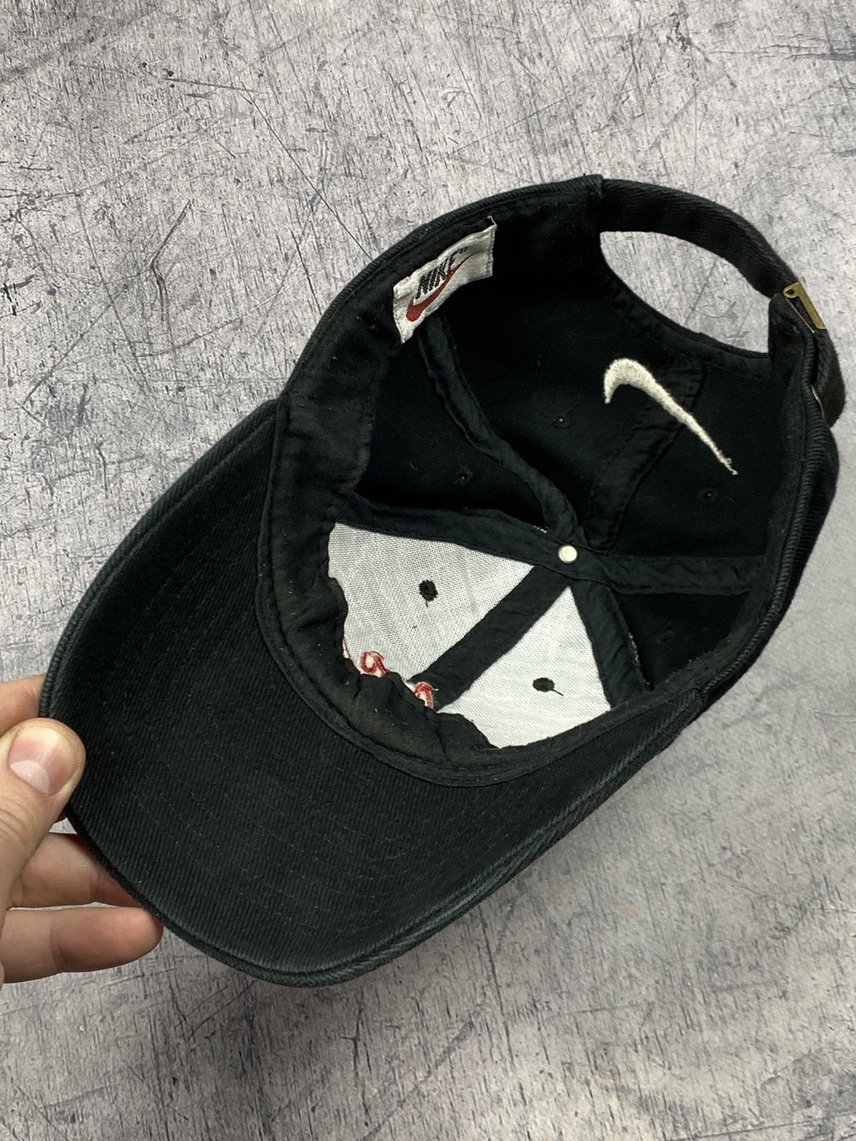 Nike × Vintage Vintage 90s Nike Big Logo Swoosh Drill Cap Hats Size ONE SIZE - 9 Thumbnail
