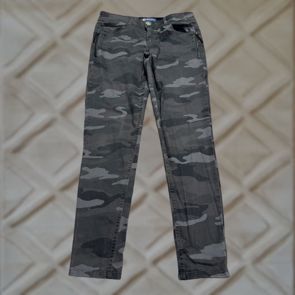 Vintage Democracy Jeans Skinny Womens 6 Gray Camouflage Low Rise Stretch Pocket Denim City Army Size 28" / US 6 / IT 42 - 1 Thumbnail