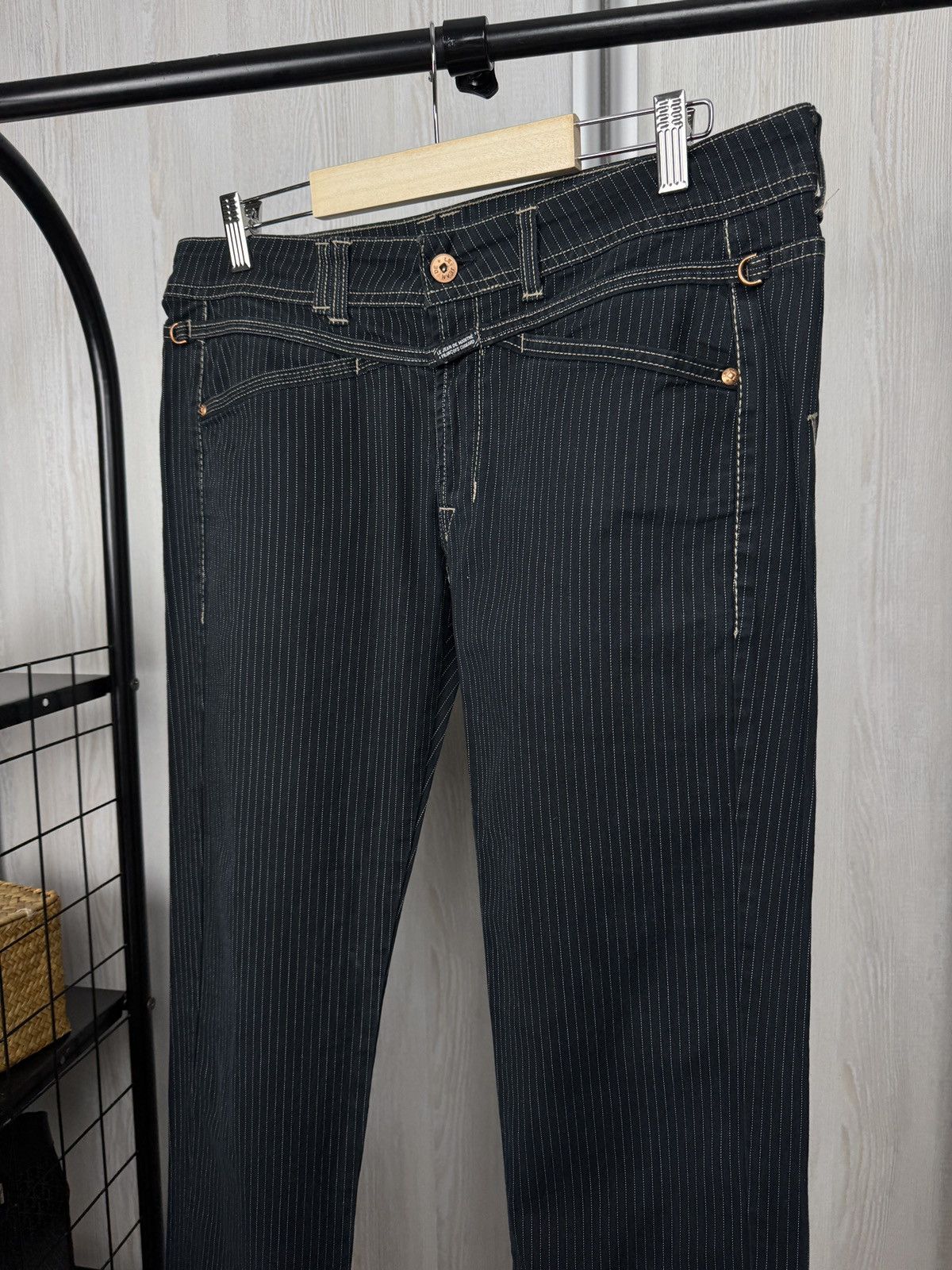 Marithe + Francois Girbaud Le Jean de Marithe Francois Girbaud blue striped pants Size US 34 / EU 50 - 4 Thumbnail