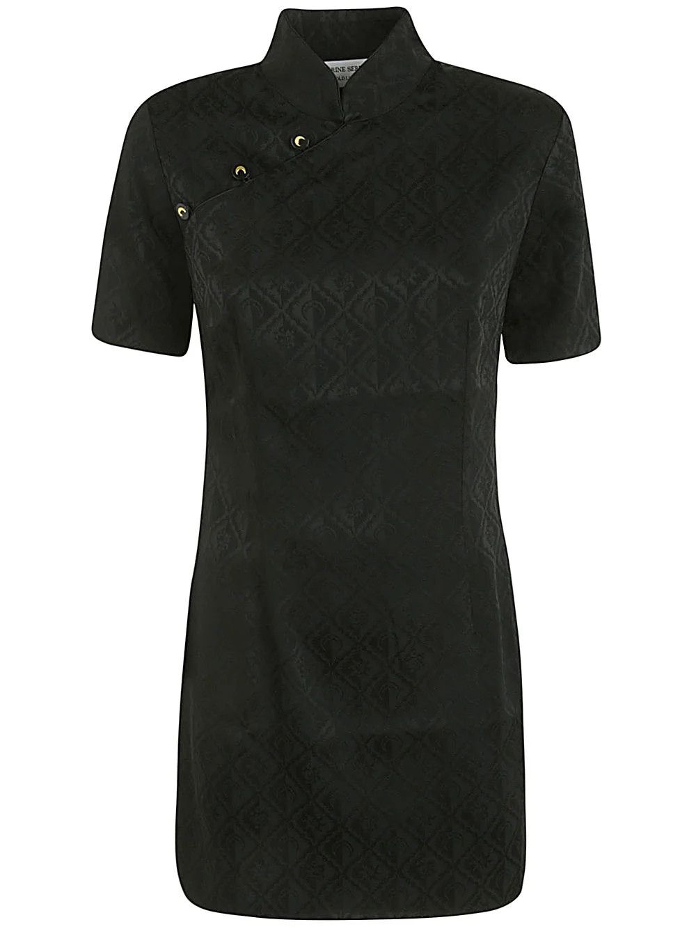 Marine Serre o1s22i1n0225 Moon Diamant Jacquard Mini Dress in Black Size XS / US 0-2 / IT 36-38 - 1 Thumbnail