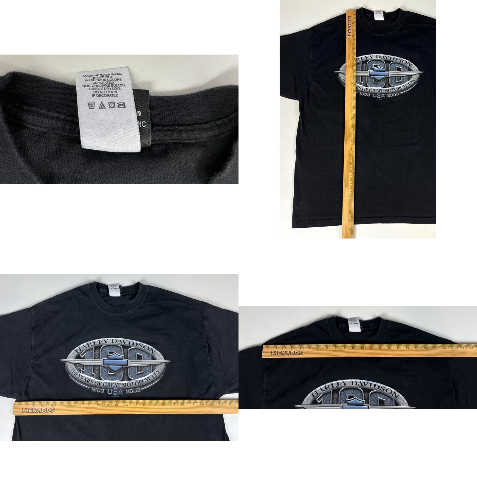 Harley Davidson Vintage Harley Davidson 100 Years T-Shirt R.K. Stratman Made in USA - XL Size - Black Size US XL / EU 56 / 4 - 8 Thumbnail