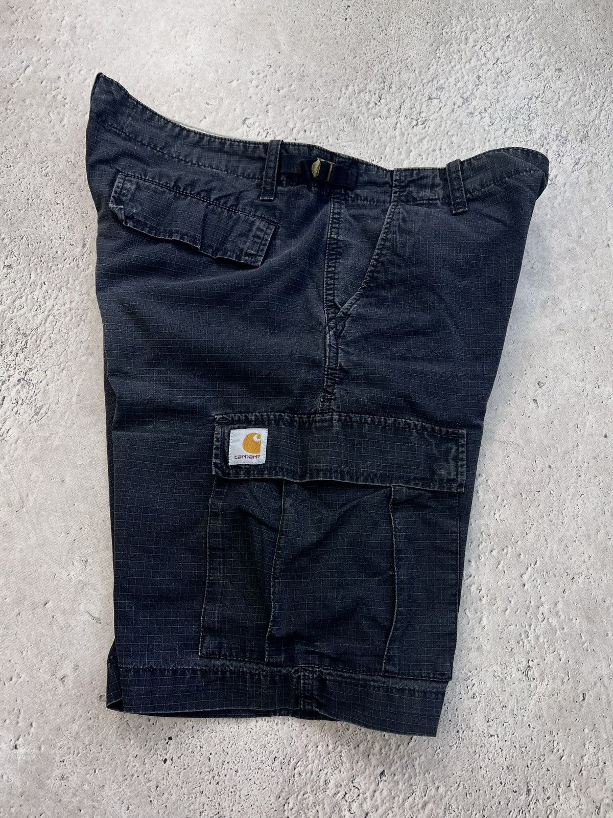 Carhartt Y2K washed cargo regular Carhartt black wash pants shorts Size US 33 - 9 Thumbnail