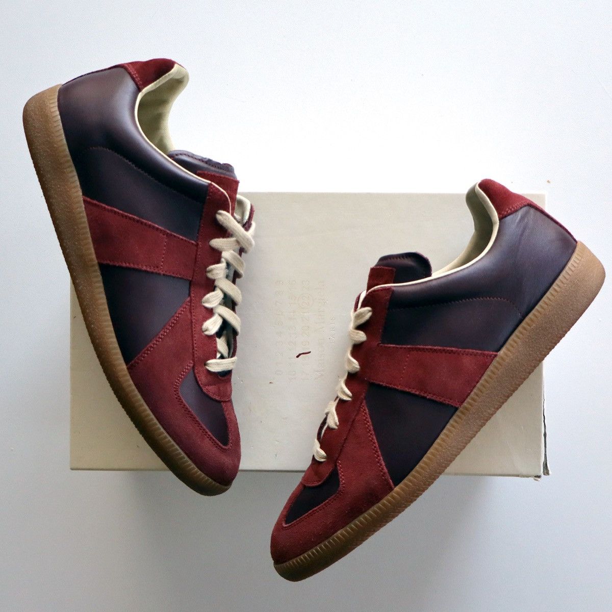 Maison Margiela 2015 Maison Margiela Burgundy Oxblood GATs Size US 10 / EU 43 - 2 Thumbnail