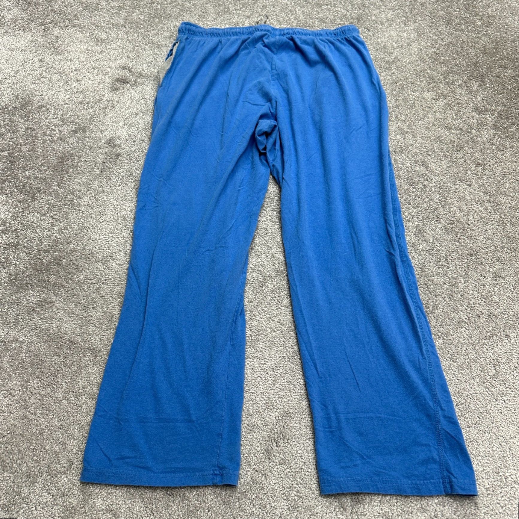 Hanes Hanes Lounge Pants Mens Large Blue Elastic Drawstring 32x28 Cotton Lounge Sweatpants Regular Mens Size US 33 - 3 Thumbnail