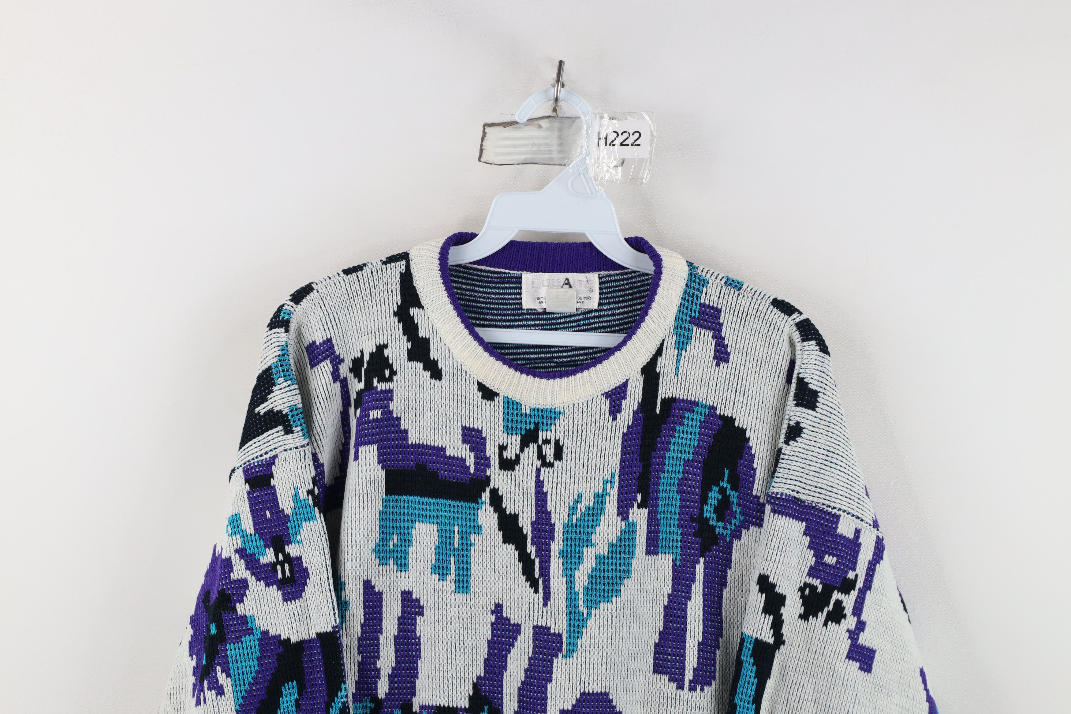 Vintage Vintage 90s Streetwear Lion All Over Print Knit Sweater Size M / US 6-8 / IT 42-44 - 2 Thumbnail