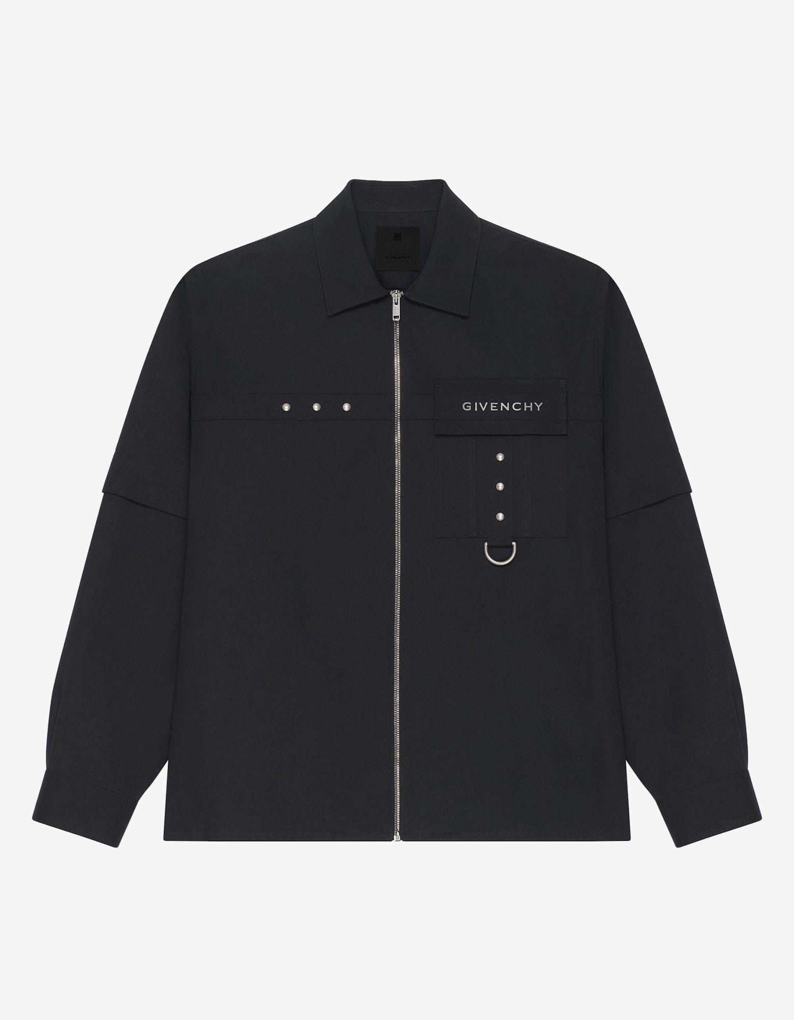 image of Givenchy Black Metal Detail Shirt, Men's (Size XL)