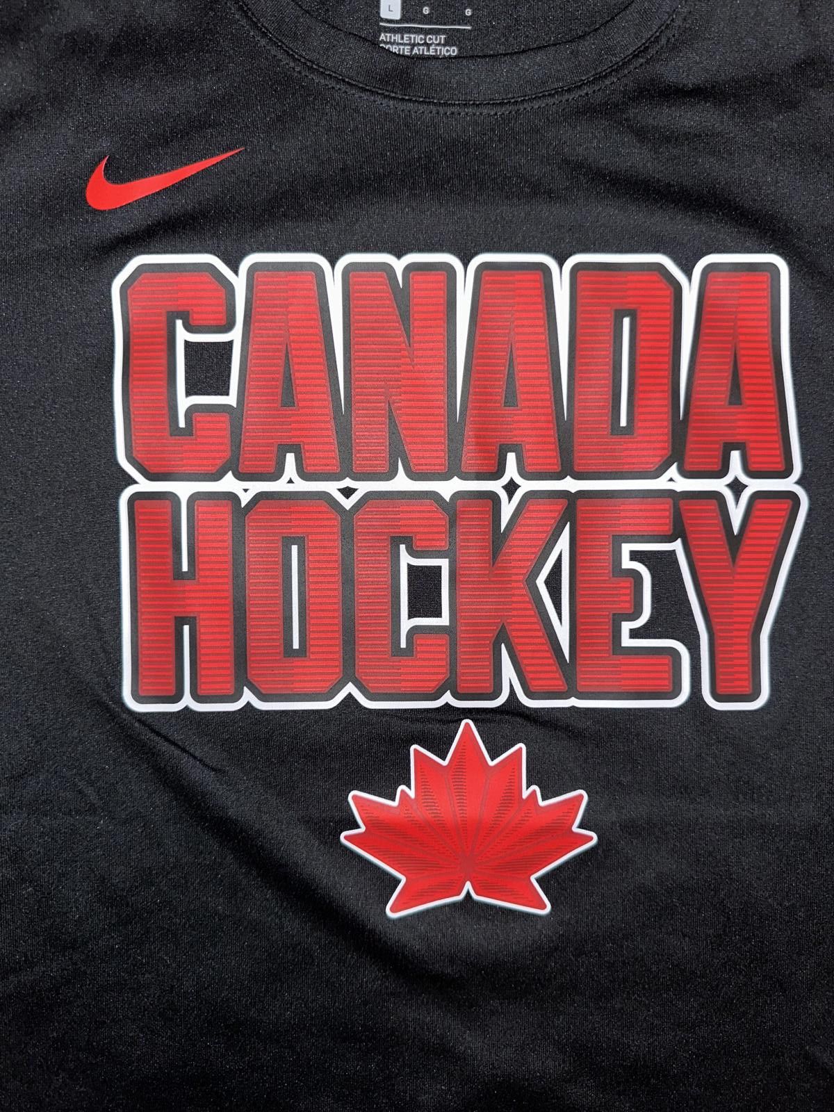 Nike Nike Womens Team Canada Hockey Short Sleeve Black T-Shirt Size L / US 10 / IT 46 - 4 Thumbnail