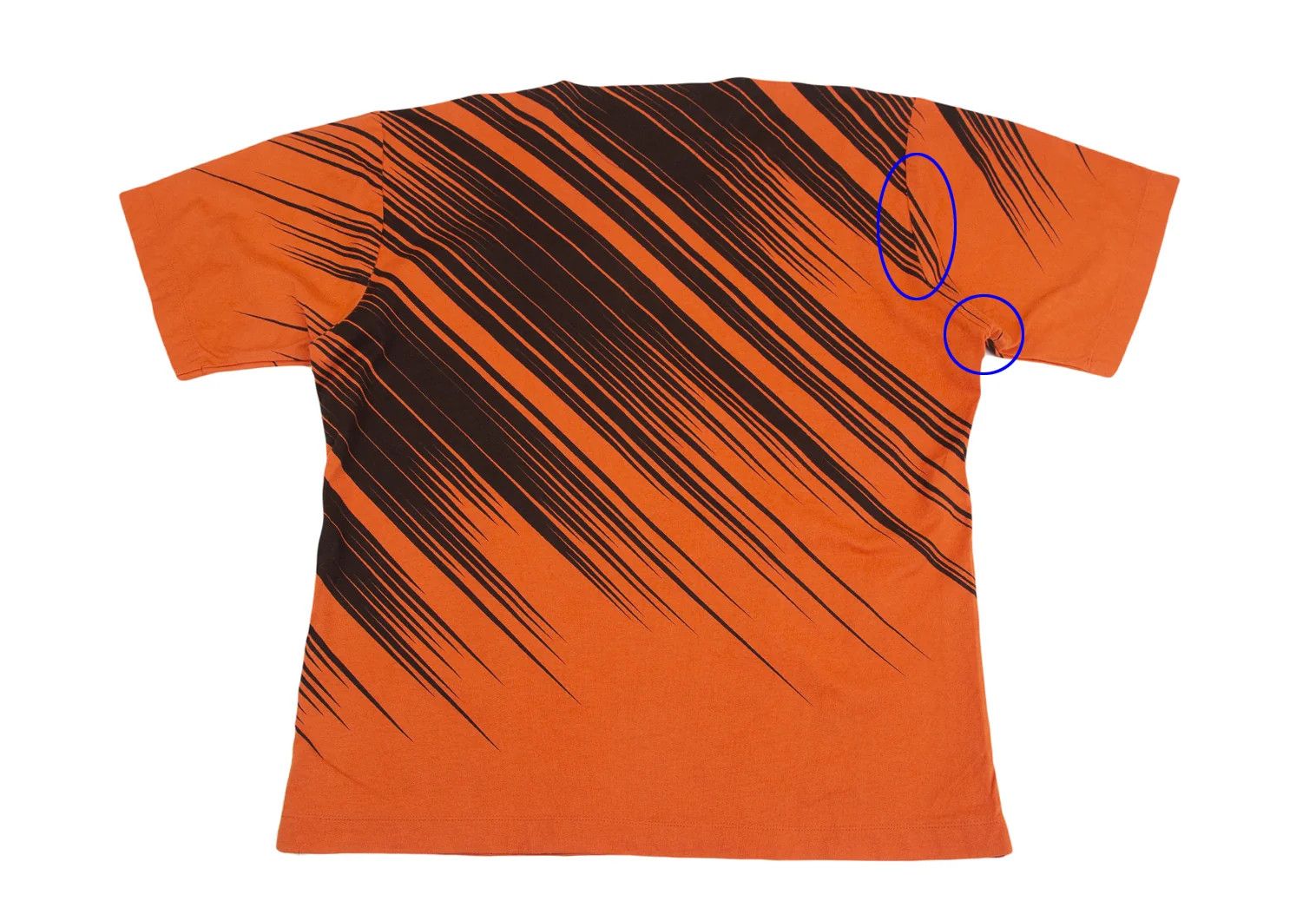 Issey Miyake Zigzag Line Print T-shirt in Orange and Black, Size L Size US L / EU 52-54 / 3 - 10 Thumbnail