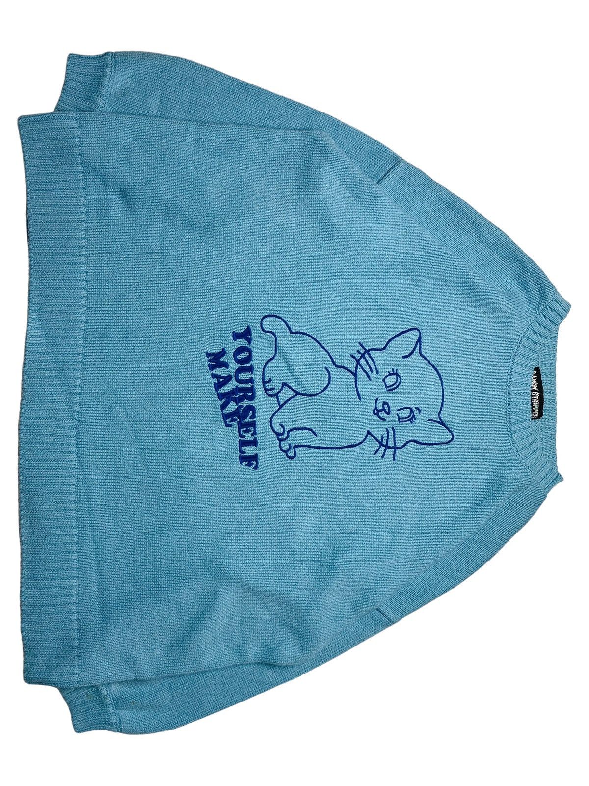 Angel Blue 2000s Candy Stripper - Knitted Cat Sweater Size US M / EU 48-50 / 2 - 2 Thumbnail