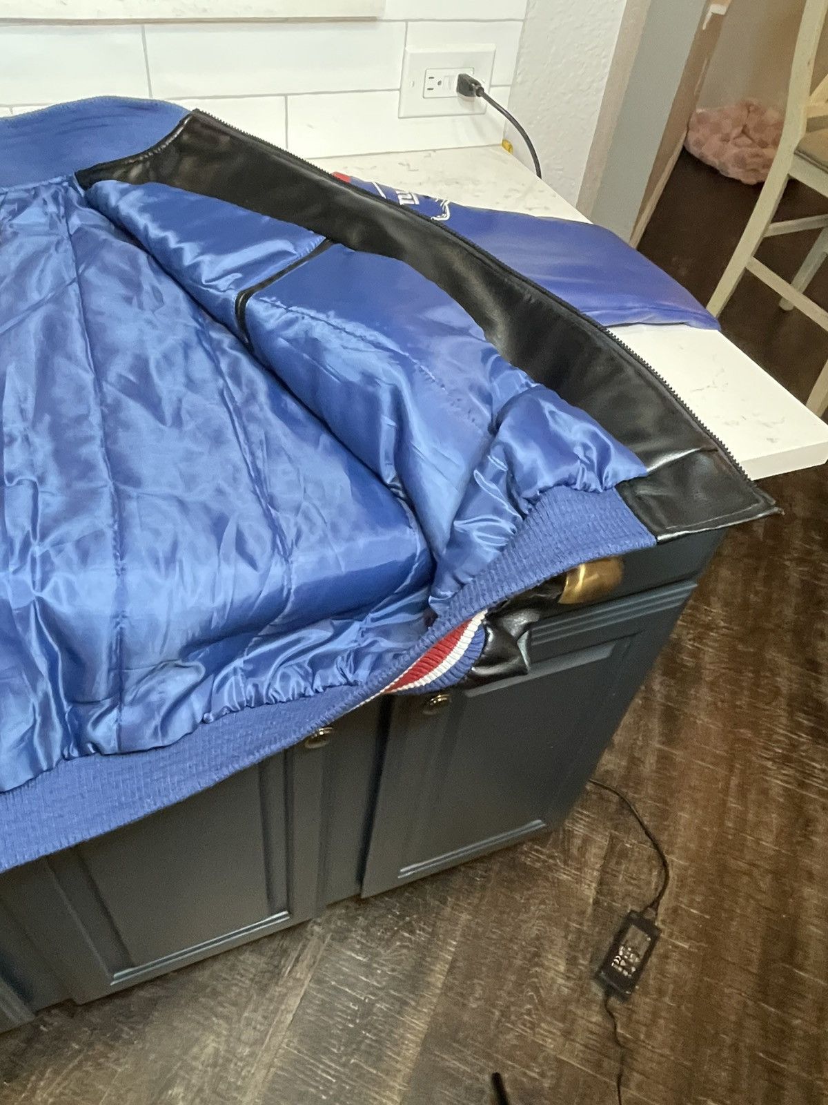 G-III New York Giants Faux Leather Bomber NFL Jacket 2XL *Flaw Size US XXL / EU 58 / 5 - 12 Thumbnail