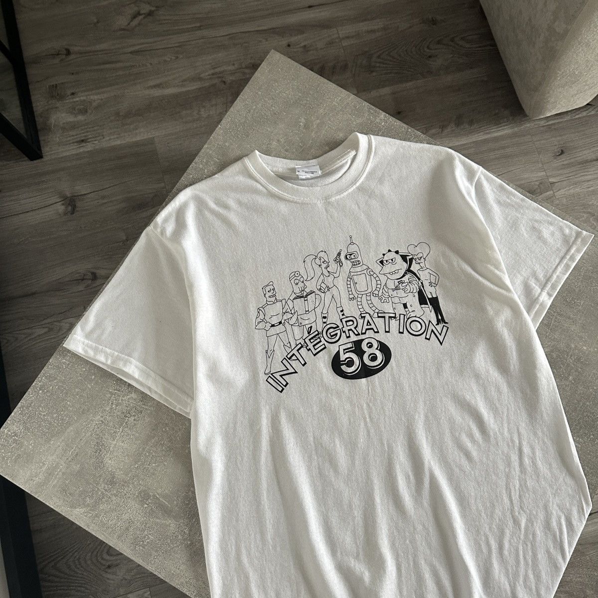 Cartoon Network Vintage y2k Futurama Integration 58 tee 00s Cartoon Simpsons Size US M / EU 48-50 / 2 - 3 Thumbnail