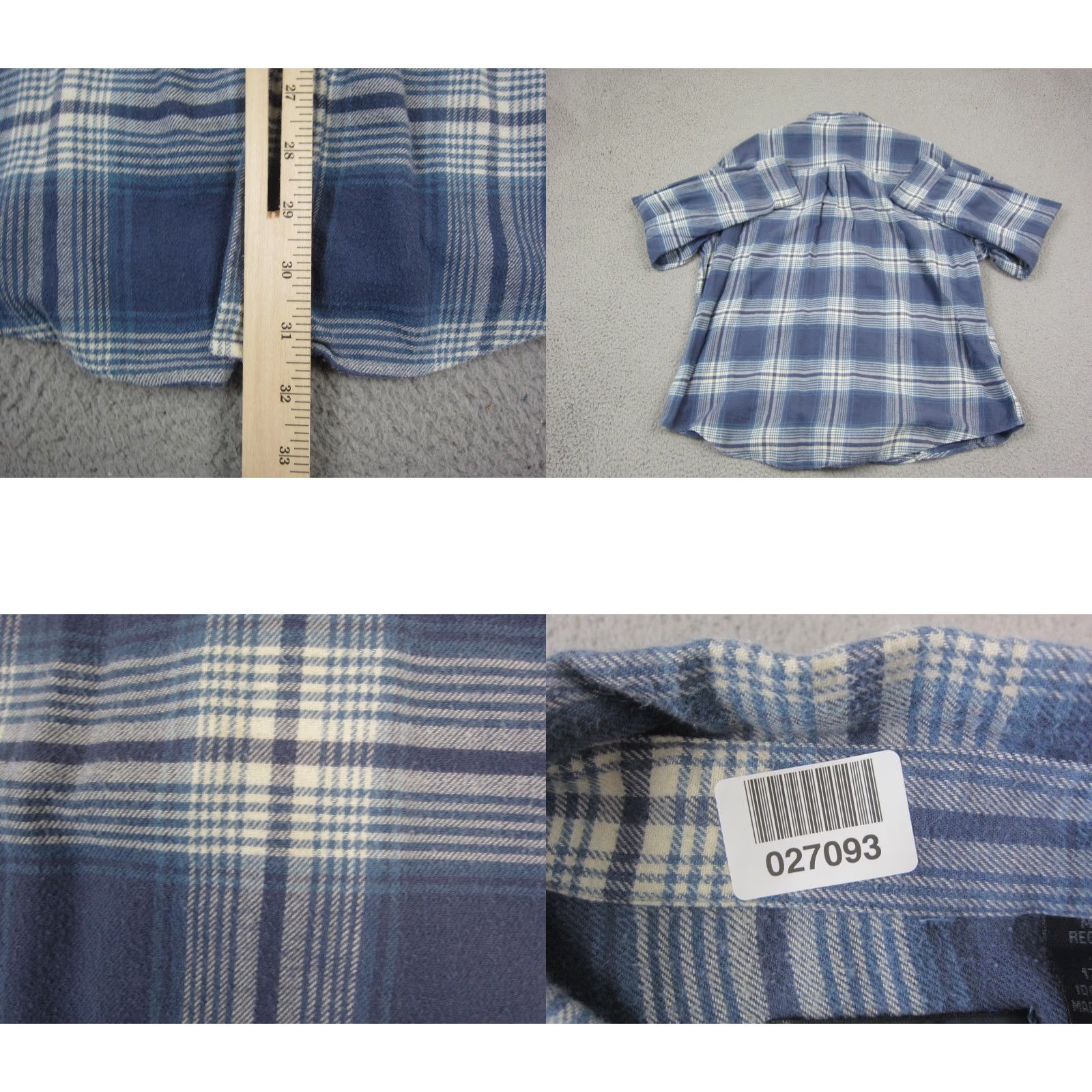 Lands' End VINTAGE Lands' End Shirt Adult XL Blue Plaid Flannel Cotton Mens 90s Button-Up Long Sleeve Collar Down 90s Theme Pockets Size US XL / EU 56 / 4 - 8 Thumbnail