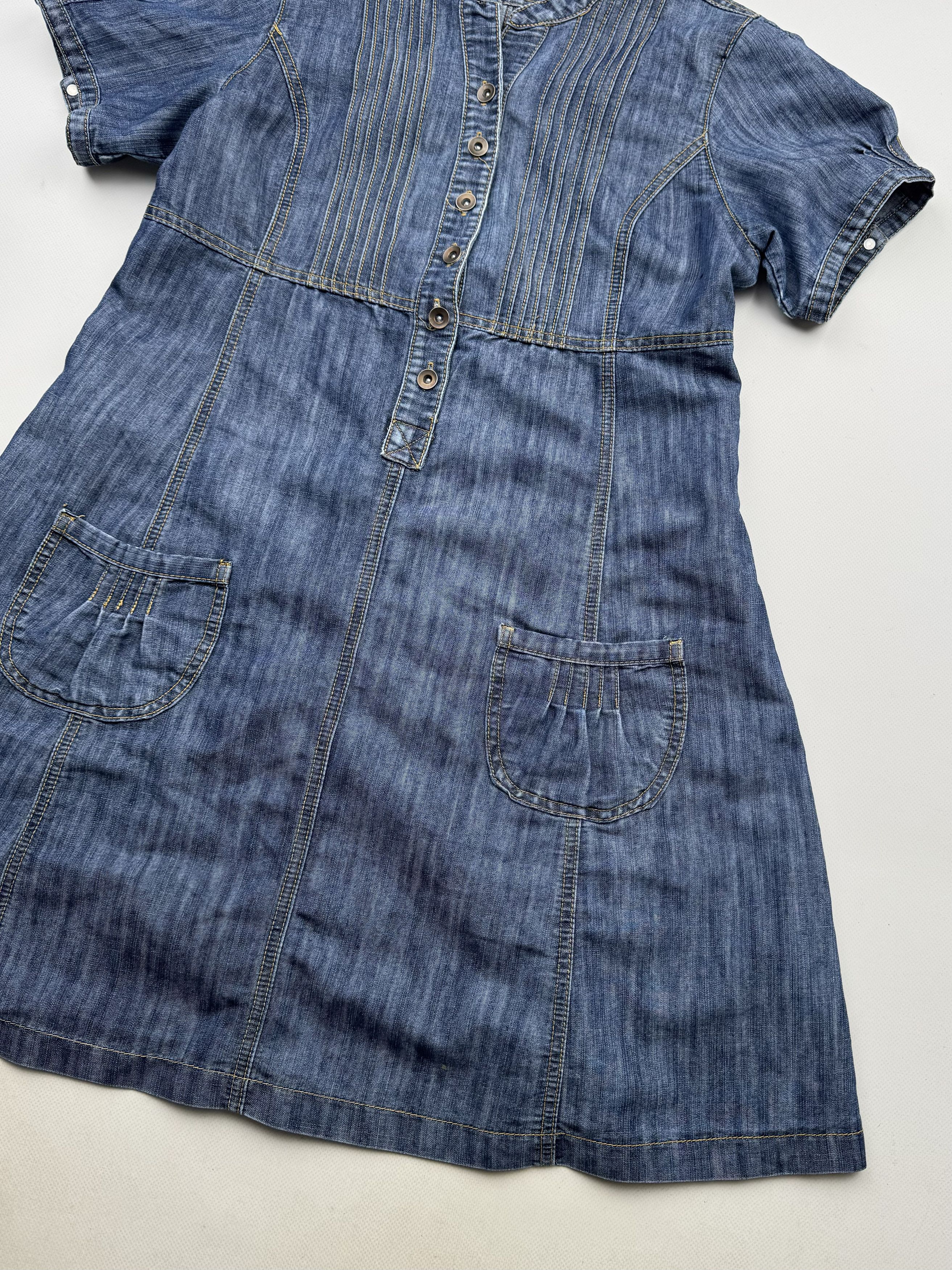 Vintage 00's Flared Denim Dress B347(V452)E2 Size M / US 6-8 / IT 42-44 - 4 Thumbnail
