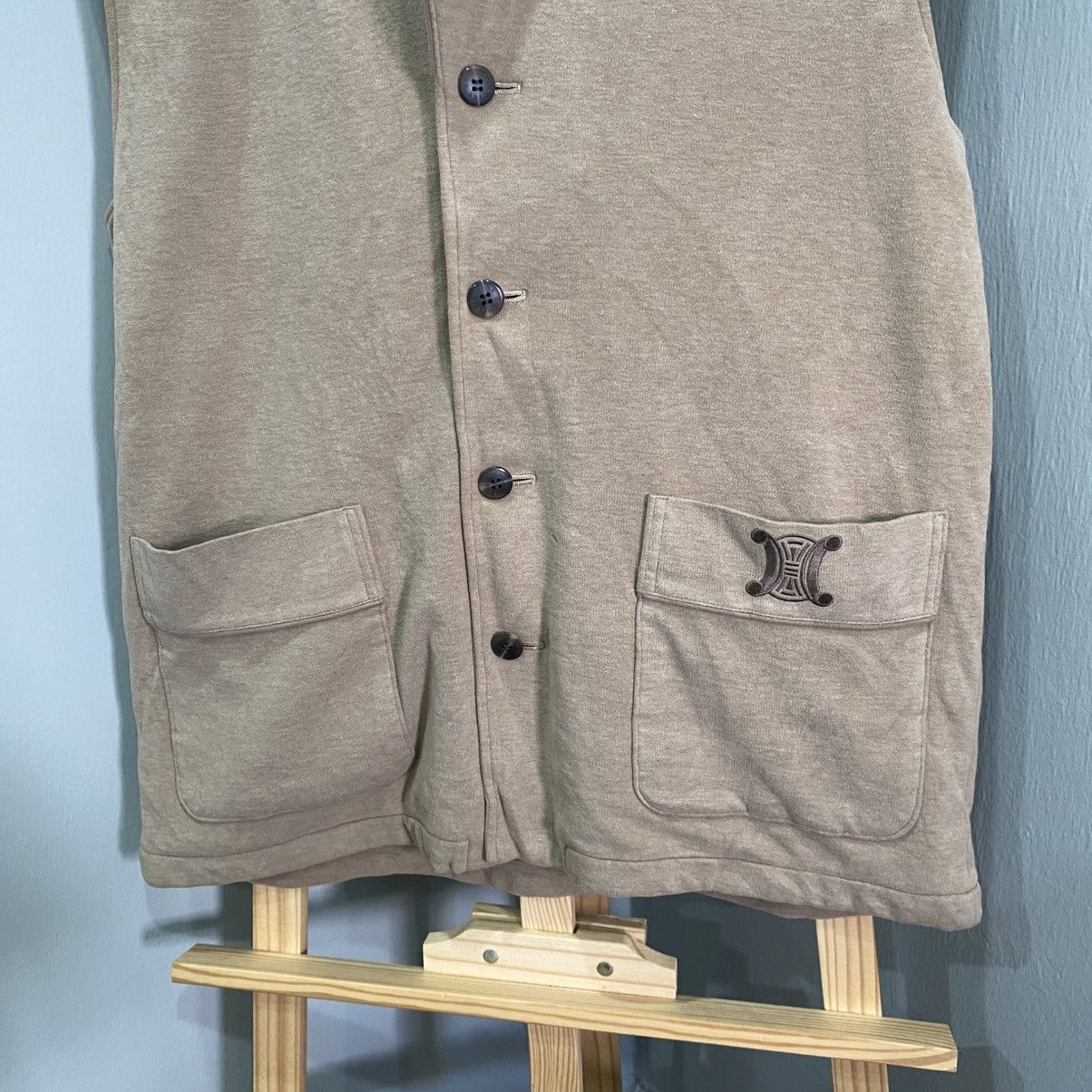 Celine Archive Celine Homme Triomphe Logo Button Up Pocket Vest Size US M / EU 48-50 / 2 - 5 Thumbnail