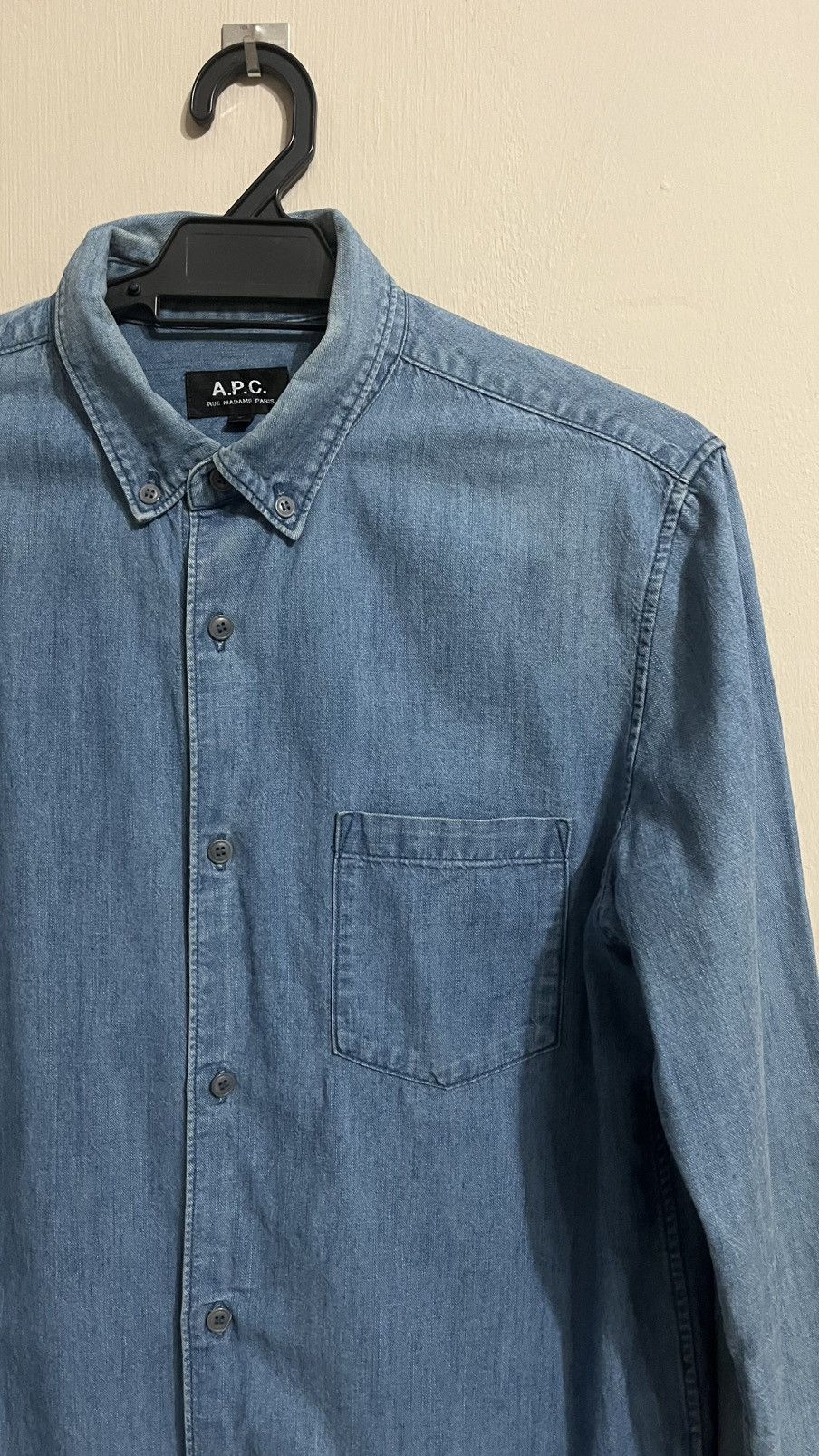 A.P.C. Vintage A.P.C Faded Denim Button Up Shirt Size US S / EU 44-46 / 1 - 3 Thumbnail