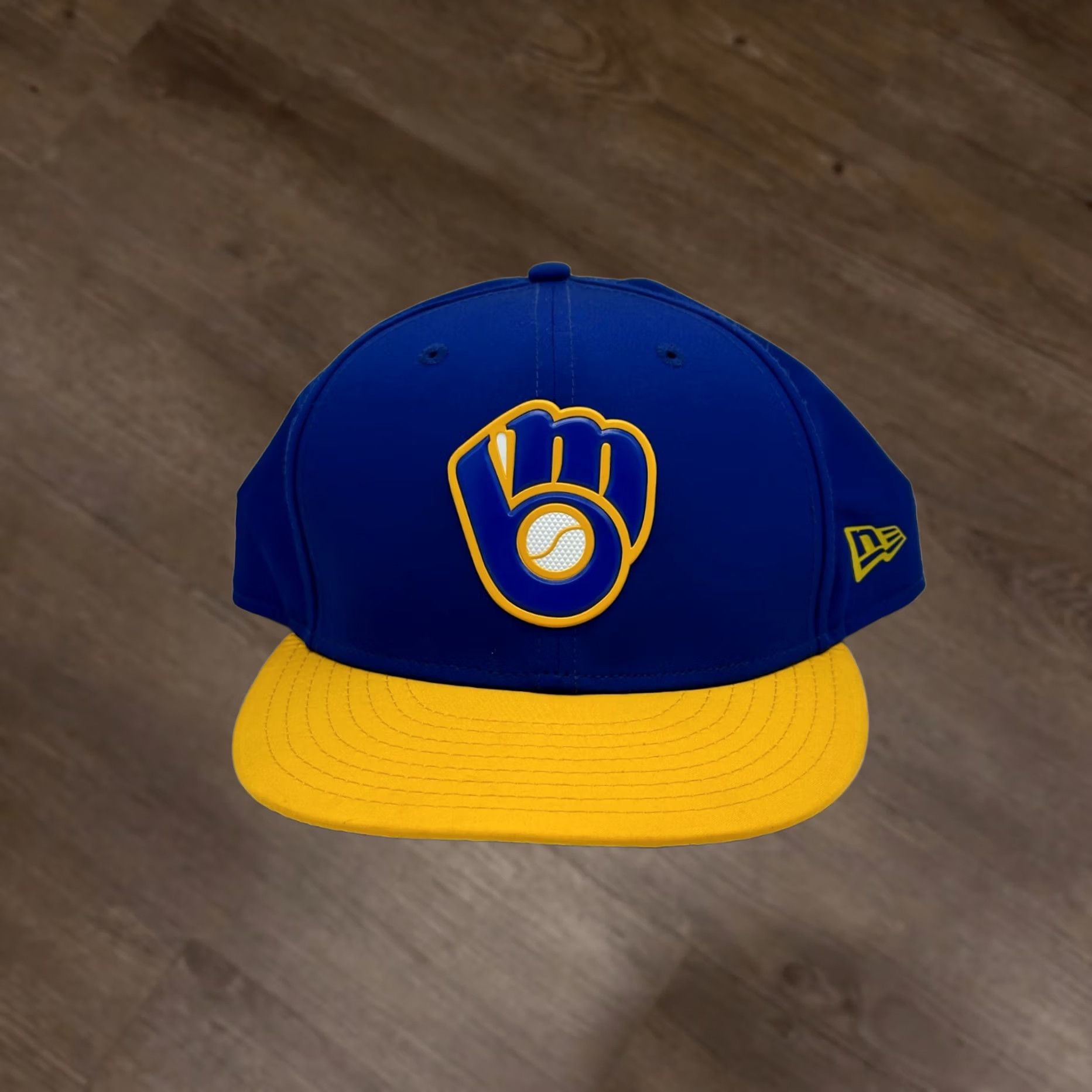New Era New Era Milwaukee Brewers Hat Adult 7.5 Blue Fitted Baseball Cap MLB 59Fifty Men Size ONE SIZE - 1 Thumbnail