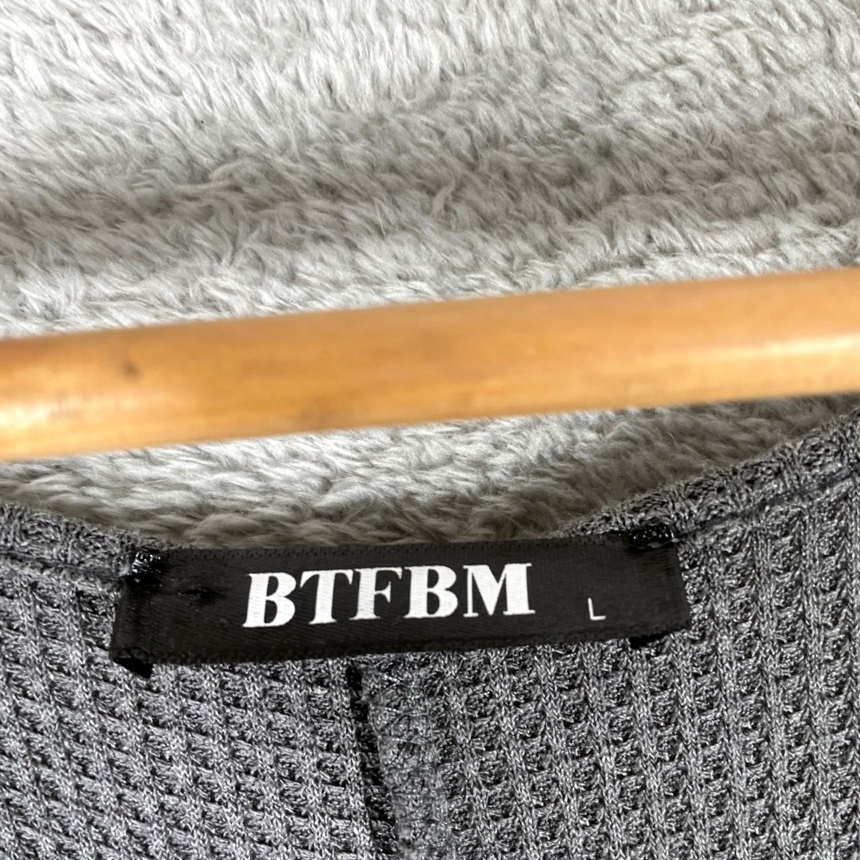 Vintage VINTAGE Y2K BTFBM Waffle Knit Henley Top Womens Large Gray Button Oversized T-Shirt Shirt Bodysuit? Size L / US 10 / IT 46 - 3 Thumbnail