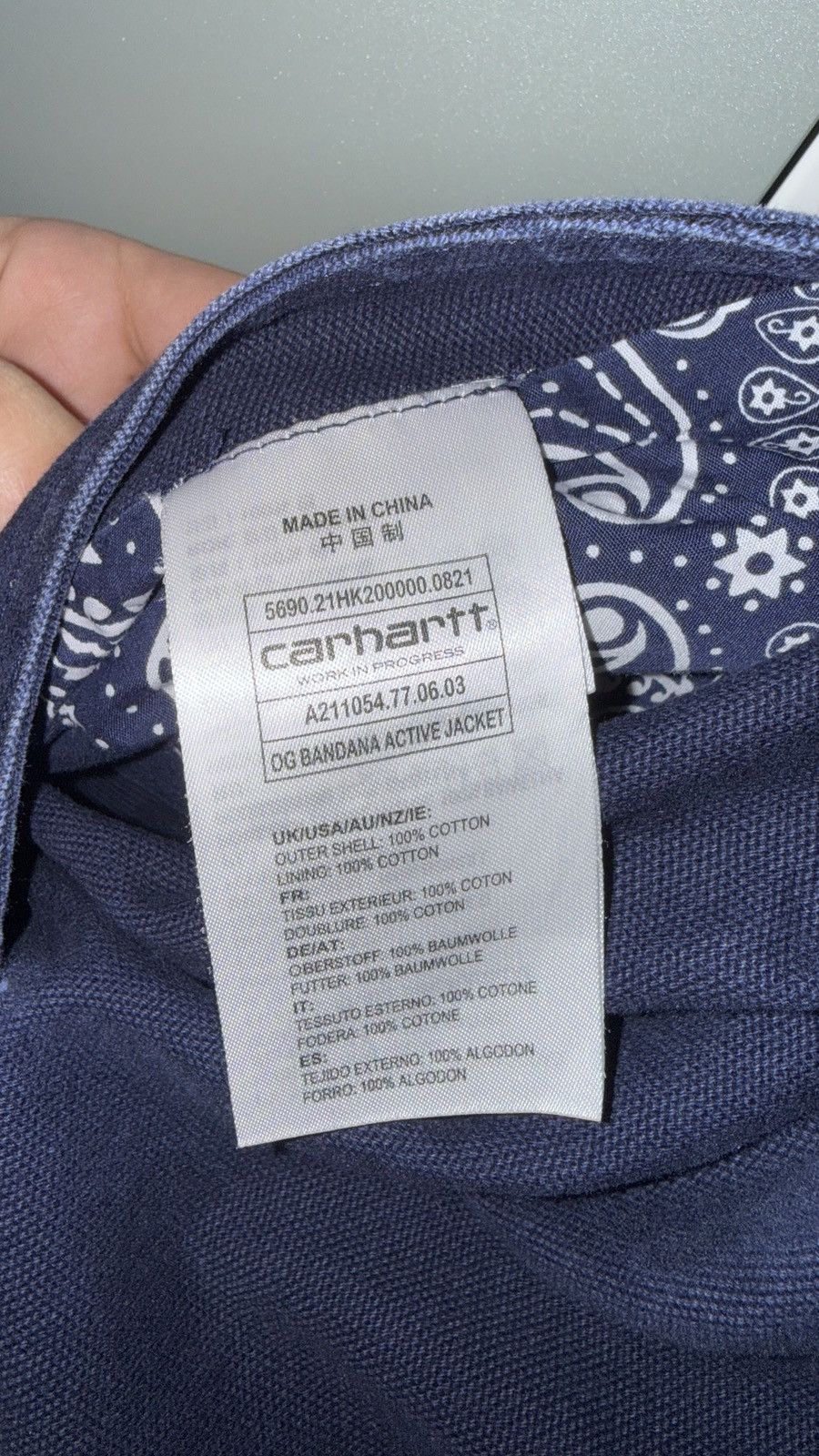 Carhartt Carhartt blue reversible OG Bandana Active hooded Jacket Size US L / EU 52-54 / 3 - 12 Thumbnail