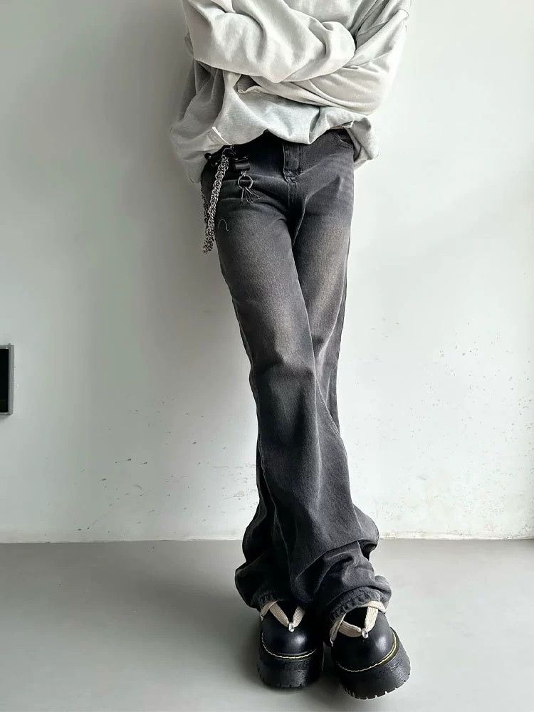 Jean Versatile casual retro straight-leg distressed flared jeans Size US 32 / EU 48 - 2 Thumbnail
