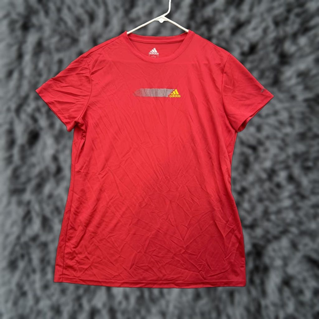 Adidas Adidas Shirt Mens XL Red Athletic Tee Performance Running Workout Lightweight Quick-Dry Breathable Crew Neck Short Sleeve T-Shirt Sports Size US XL / EU 56 / 4 - 1 Thumbnail