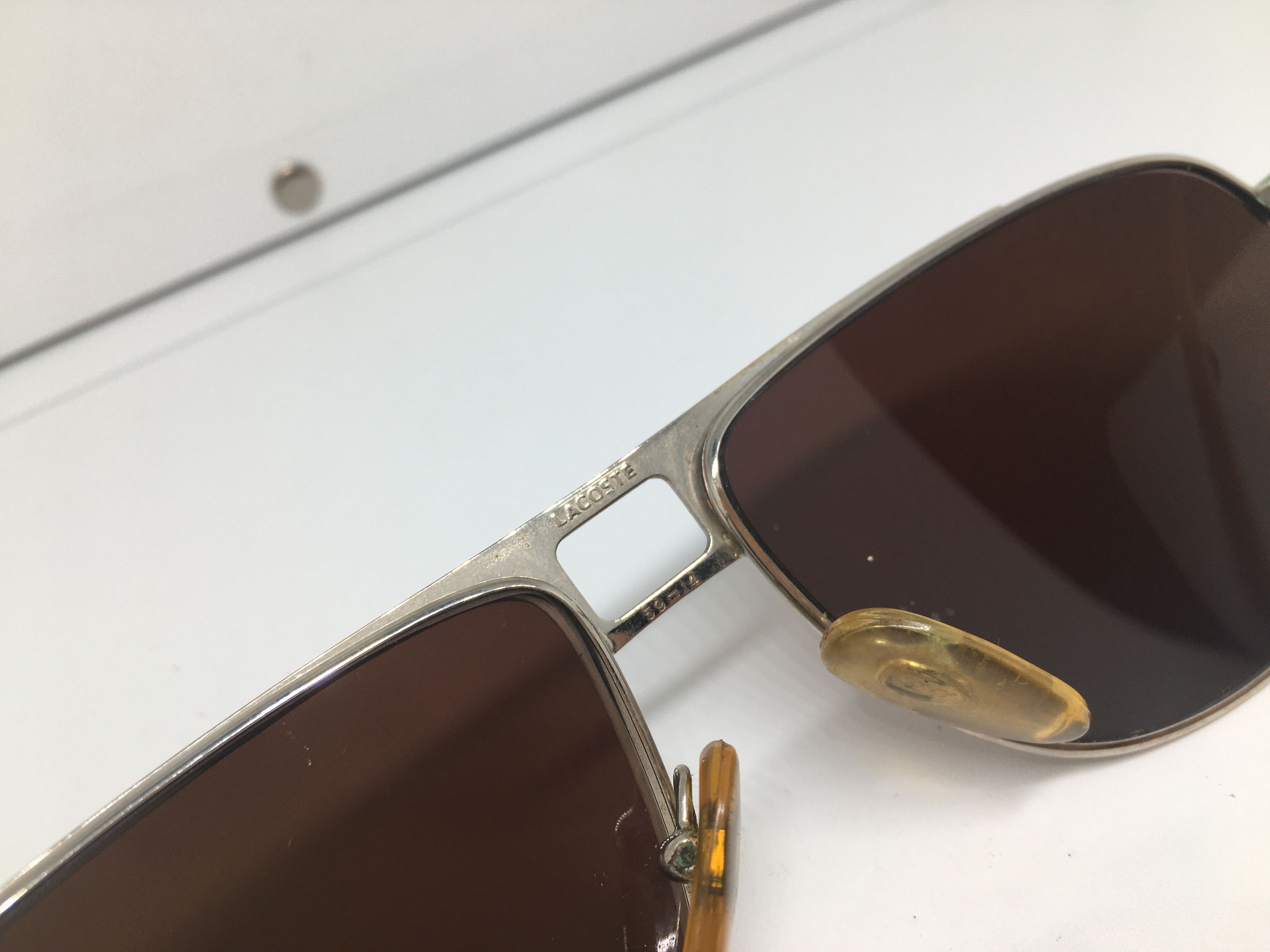 Lacoste Vintage Lacoste Gold Silver Aviator Sunglasses Frame Size ONE SIZE - 6 Thumbnail