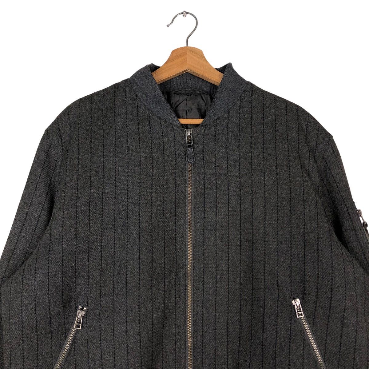 Japanese Brand 🔥Vintage Bomber Jacket Wool Striped GU Japan Issey Miyake Size US XL / EU 56 / 4 - 3 Thumbnail