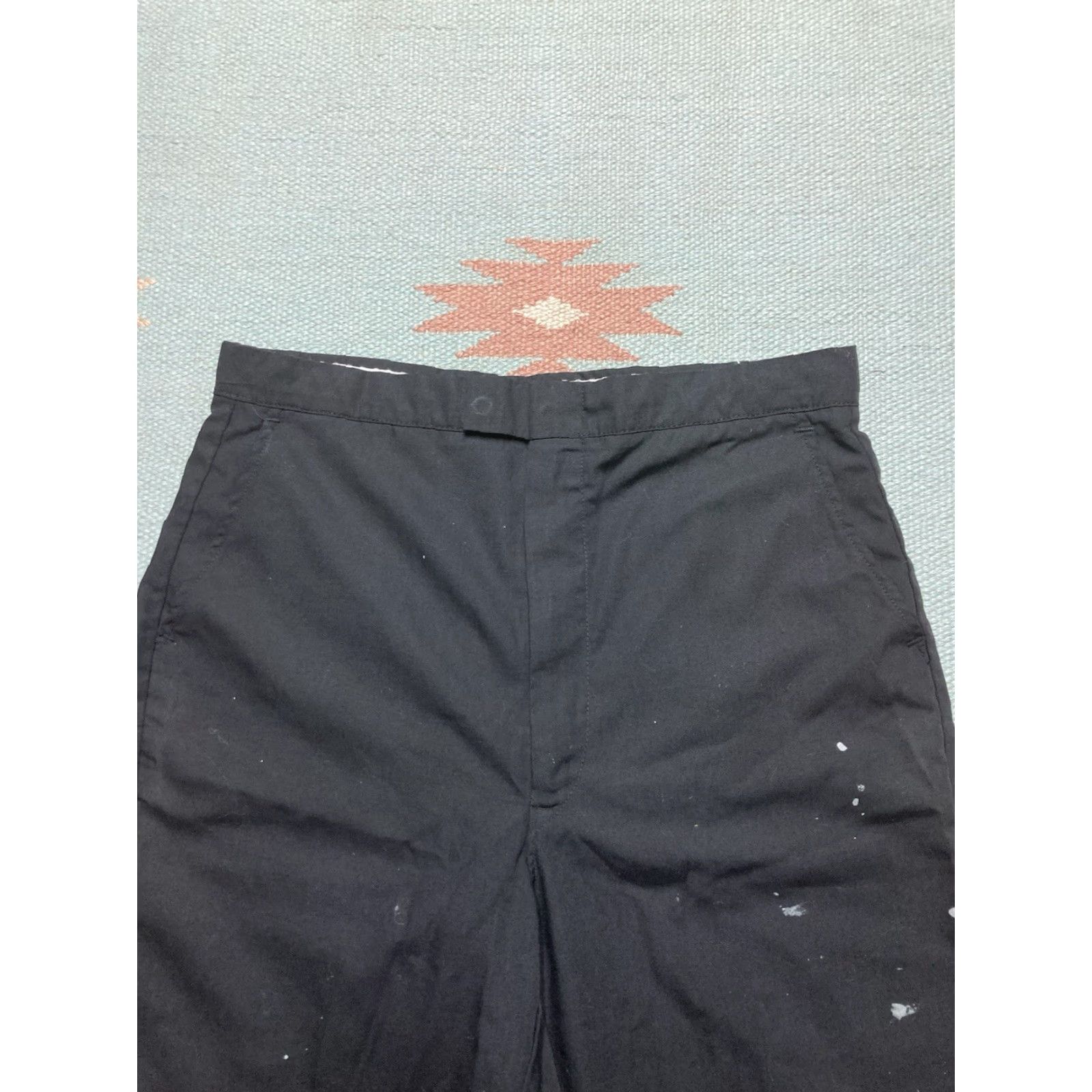 Vintage VINTAGE Lightweight Shorts 70s Polyester Cotton Black Paint Stained Distressed 27 Men Size US 27 - 4 Thumbnail