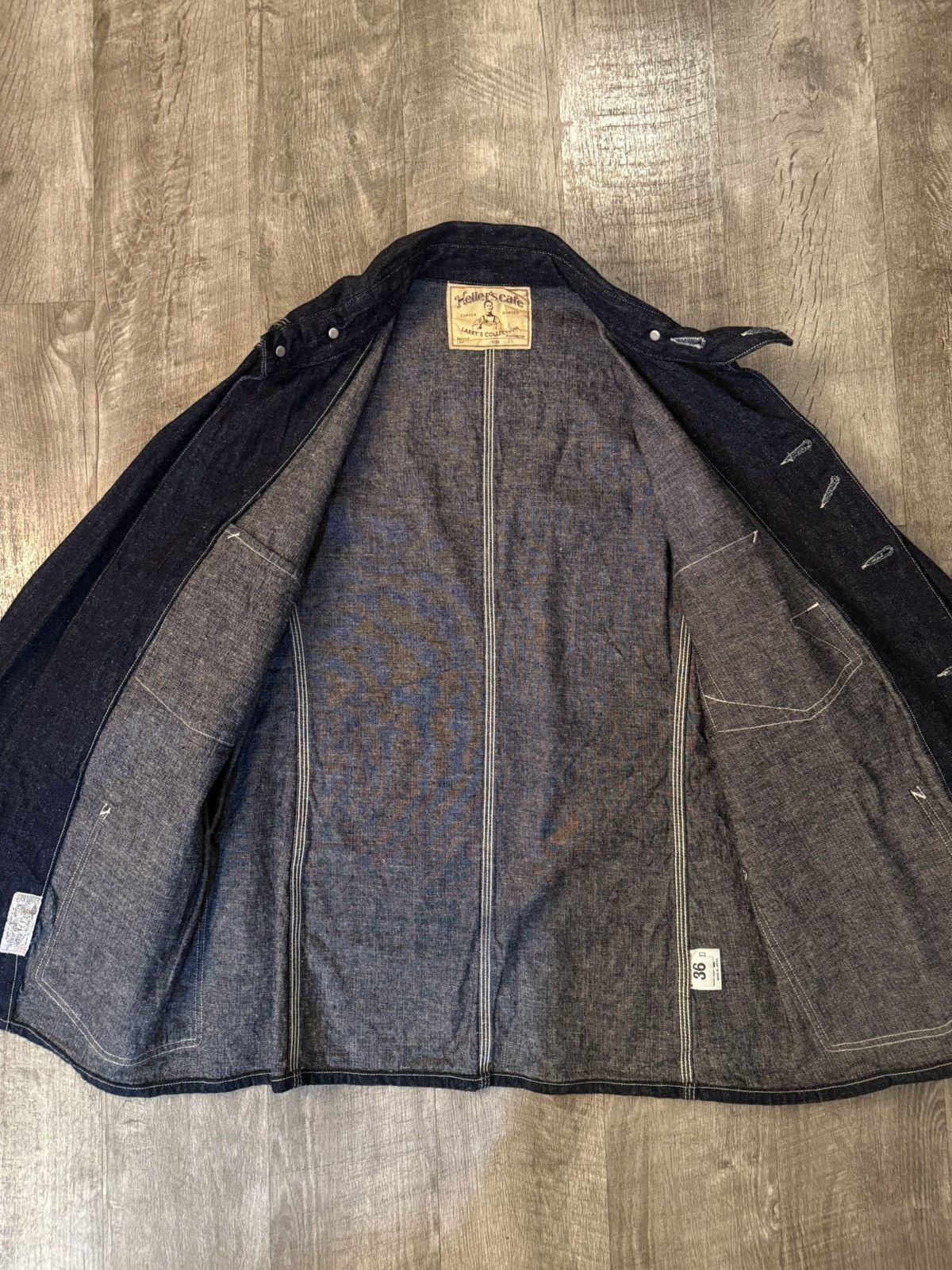 Heller's Cafe Heller’s Cafe x Warehouse & Co. Indigo Denim Chore Jacket Size US S / EU 44-46 / 1 - 7 Thumbnail