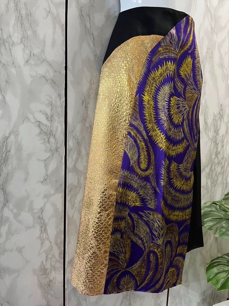 Dries Van Noten Dries Van Noten size:36 Rare yellow and purple patchwork s Size 35" - 5 Thumbnail