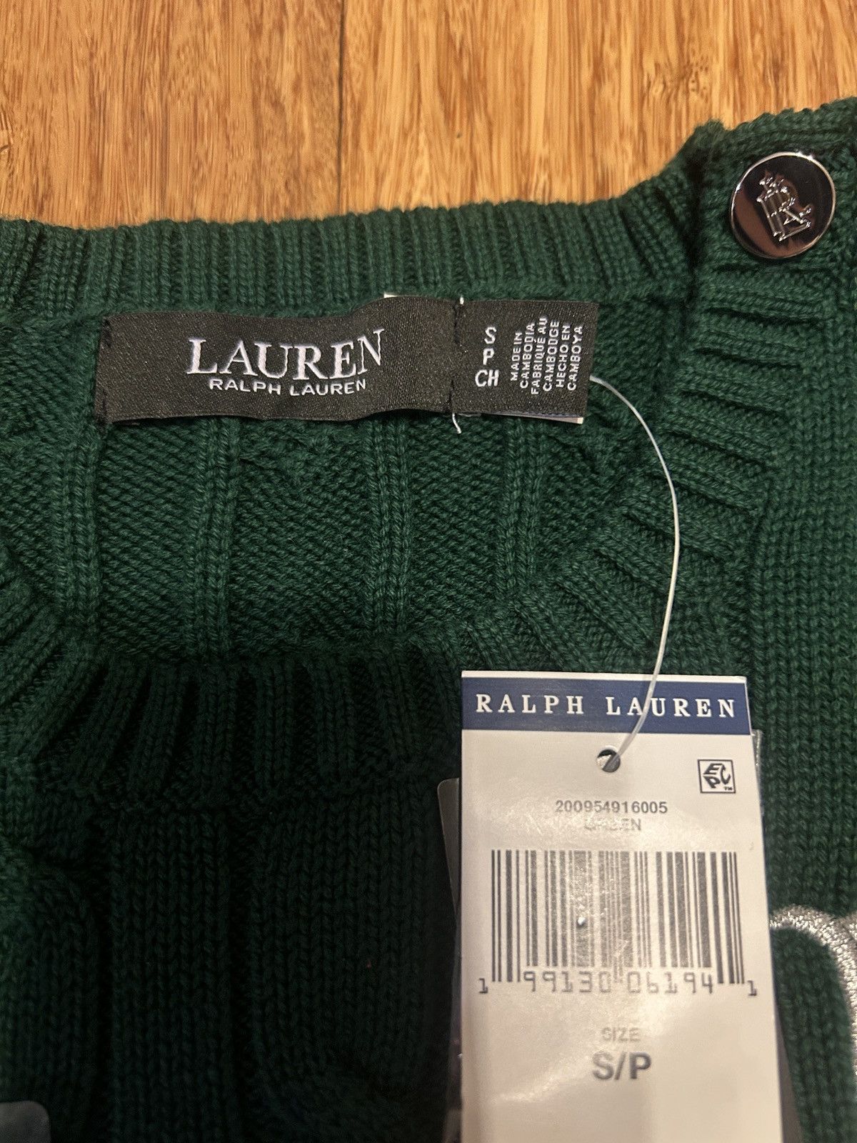 Lauren Ralph Lauren Luaren Ralph Lauren Button-Trim Cable-Knit Cotton Sweater Size S / US 4 / IT 40 - 2 Thumbnail