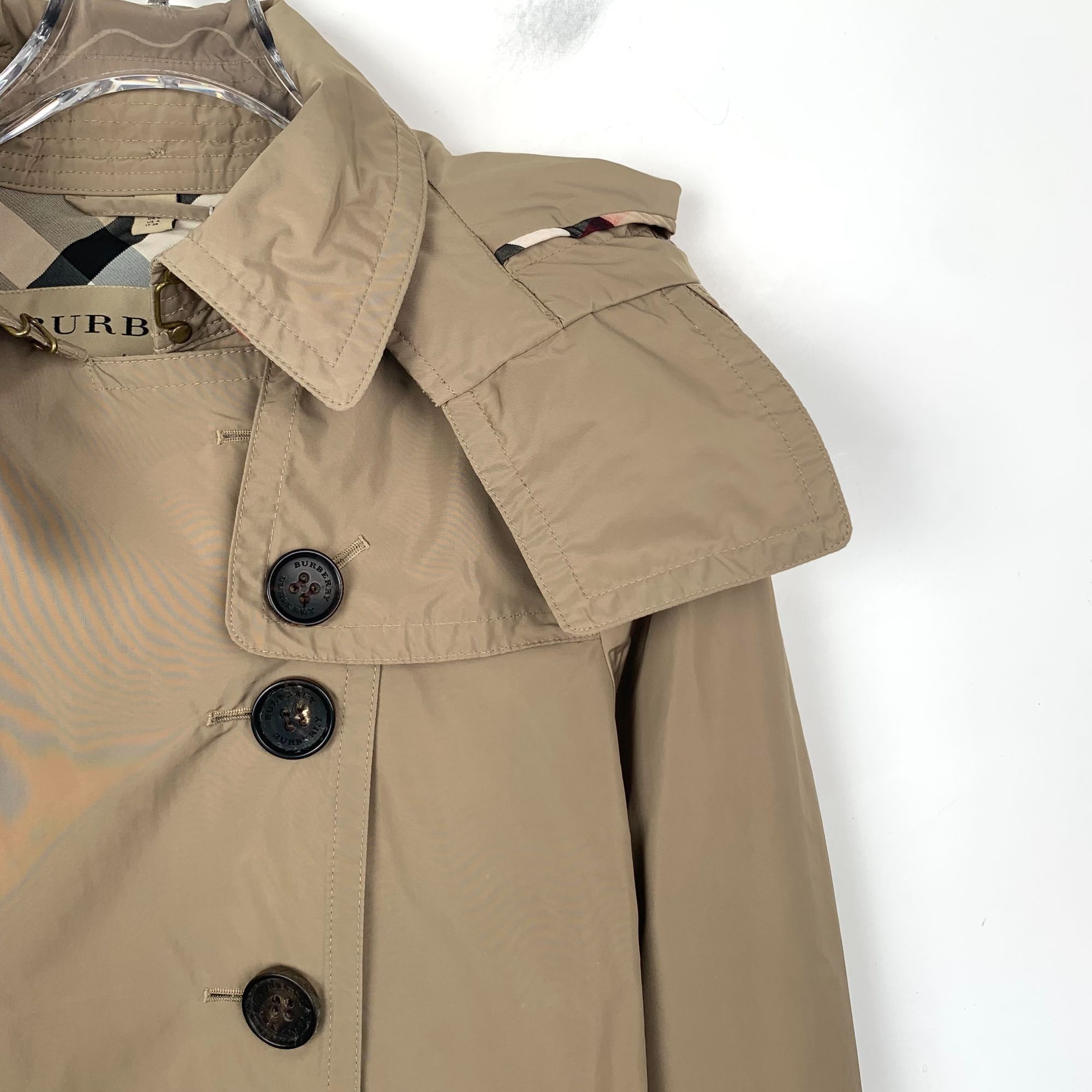Burberry Burberry Tan Double-Breasted Trench Coat With Detachable Hoo Size S / US 4 / IT 40 - 7 Thumbnail