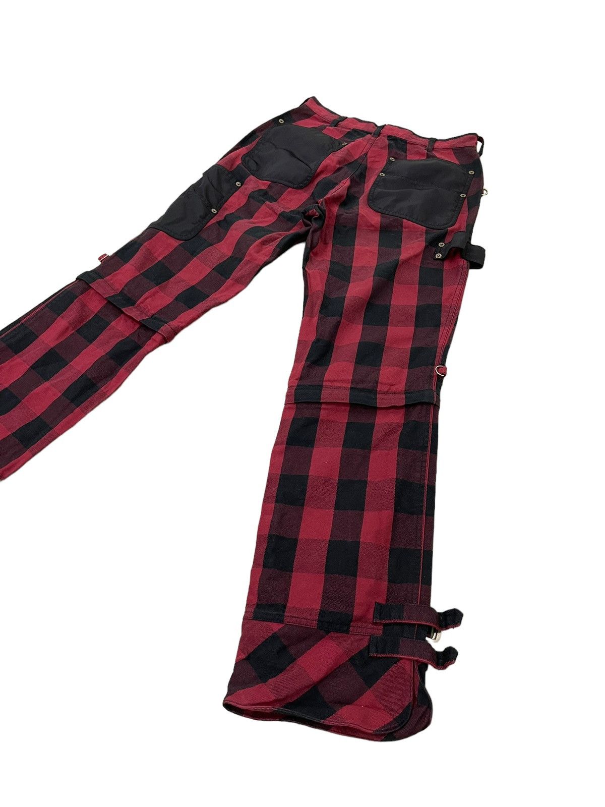 Japanese Brand Bondage Painter Batsu Boys Buffalo Check Pant Regular 7🟦0 Size US 29 - 3 Thumbnail