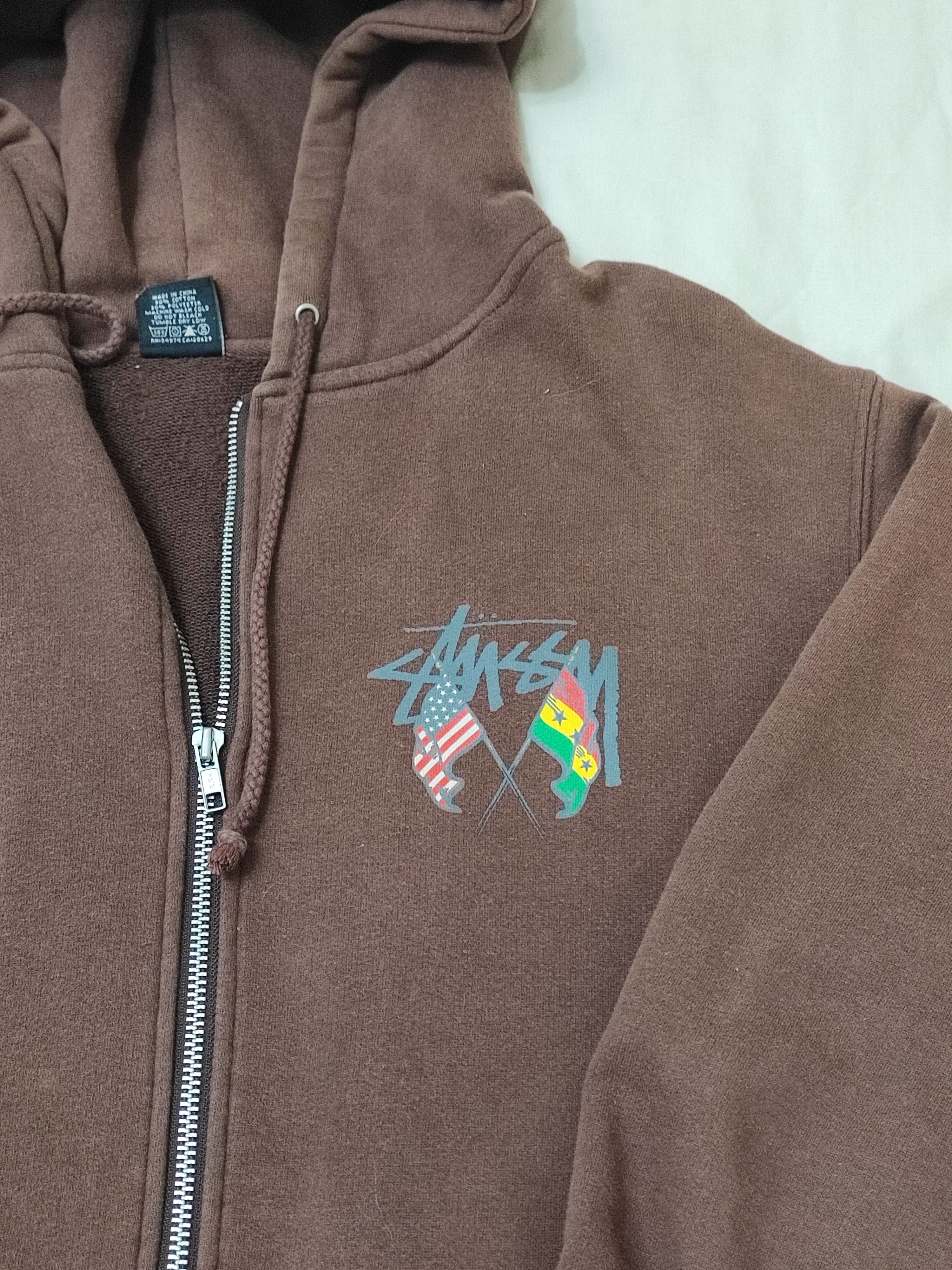 Vintage Vintage Stussy World Tribe Back Hit Zipper Hoodie Size US L / EU 52-54 / 3 - 6 Thumbnail