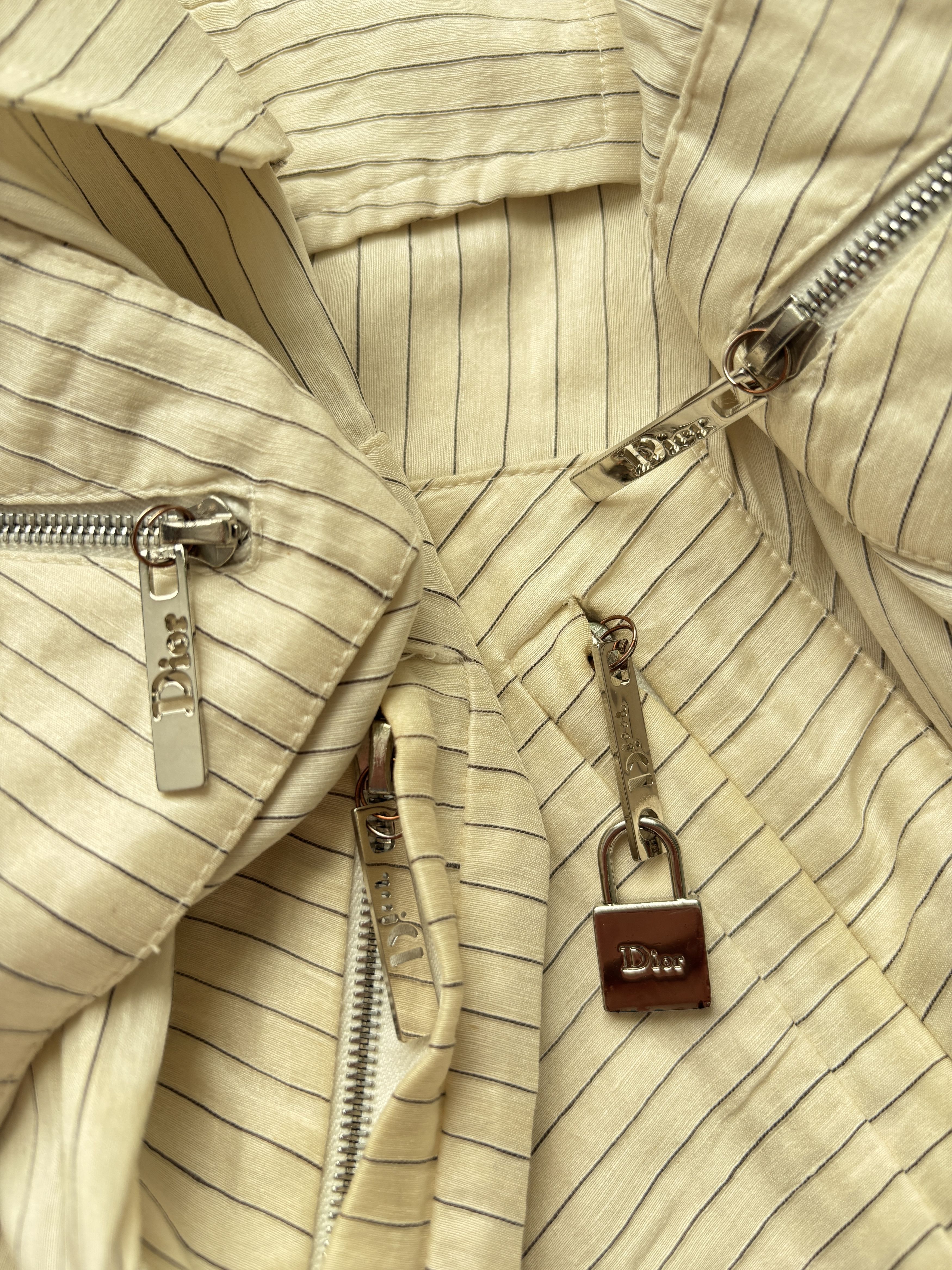 Dior ⚡️QUICK SALE⚡️Dior Cream and Black Pinstriped Bomber Size US S / EU 44-46 / 1 - 6 Thumbnail
