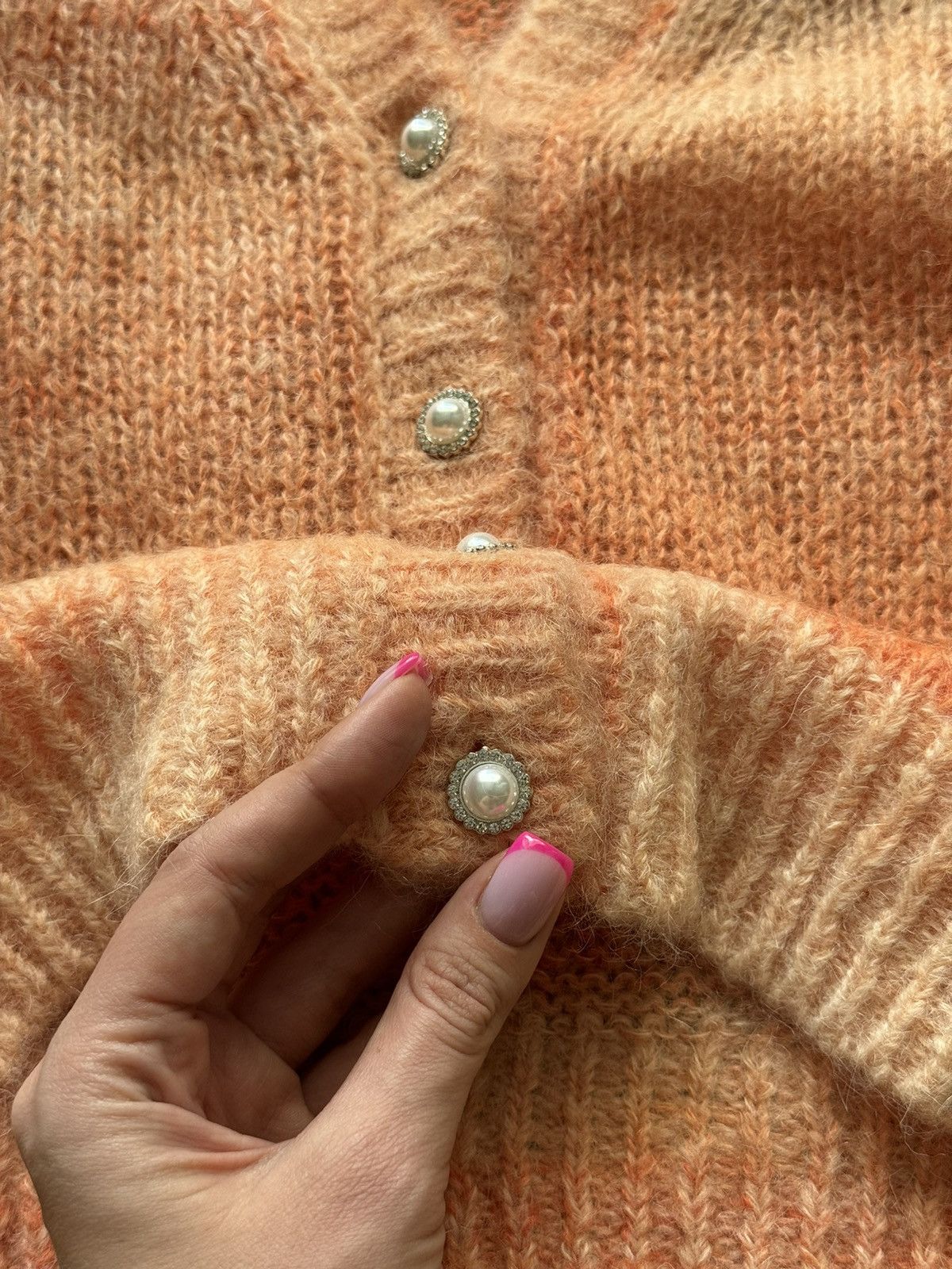 Designer × Maje 🍑 Maje fuzzy mohair oldmoney style cardigan sweater Size S / US 4 / IT 40 - 2 Thumbnail