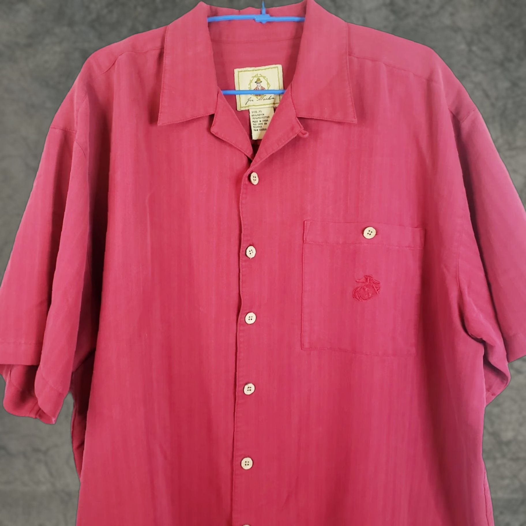 Logo 7 Joe Marlin Short Sleeve Button-Up Shirt Men’s XL Red Hawaiian Marine Corps Logo Shirt Size US XL / EU 56 / 4 - 1 Thumbnail