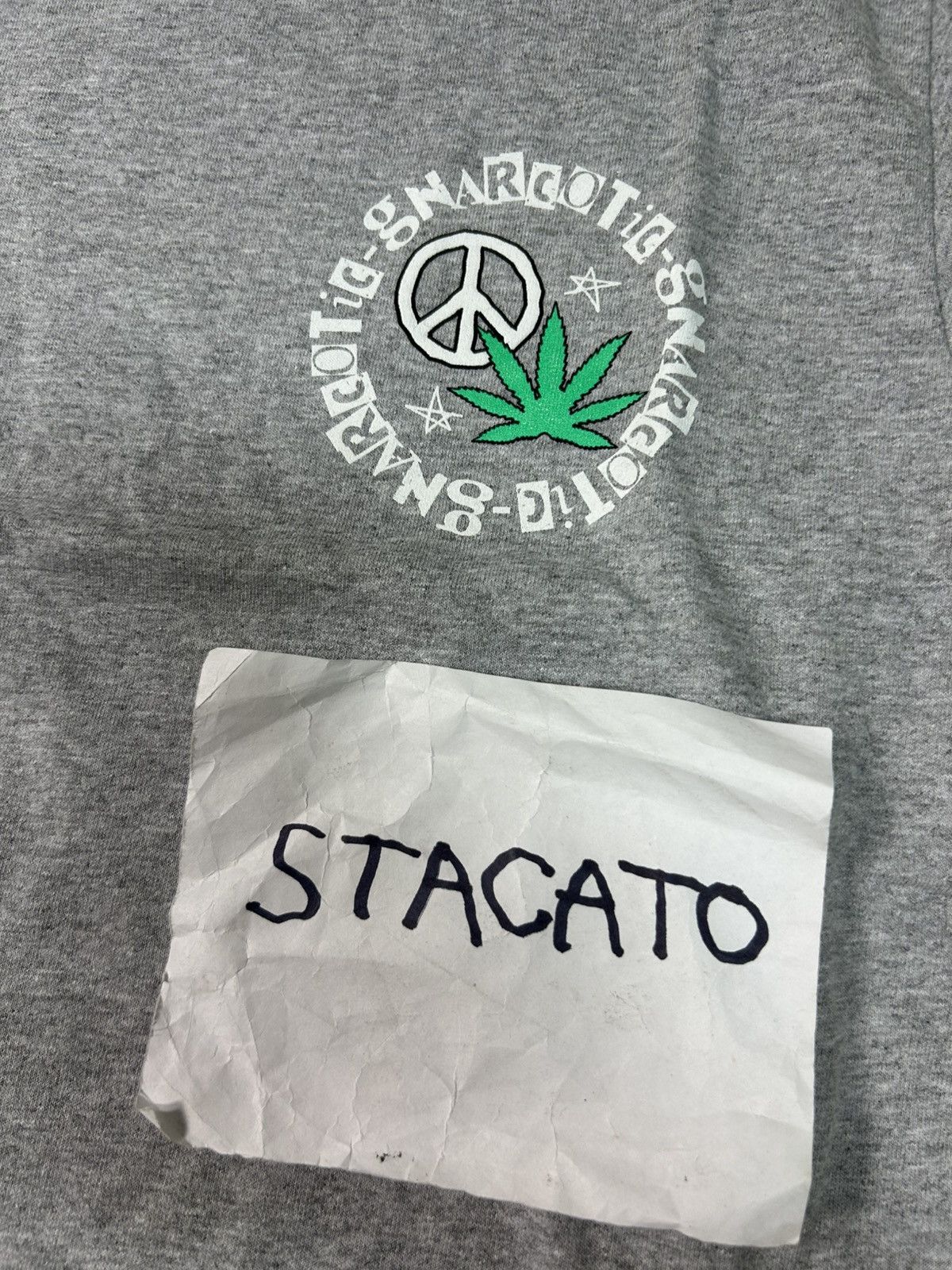 Gnarcotic × Rap Tees Gnarcotic Lil Gnar Weed Peace Sign Tee Grey Size US S / EU 44-46 / 1 - 4 Thumbnail