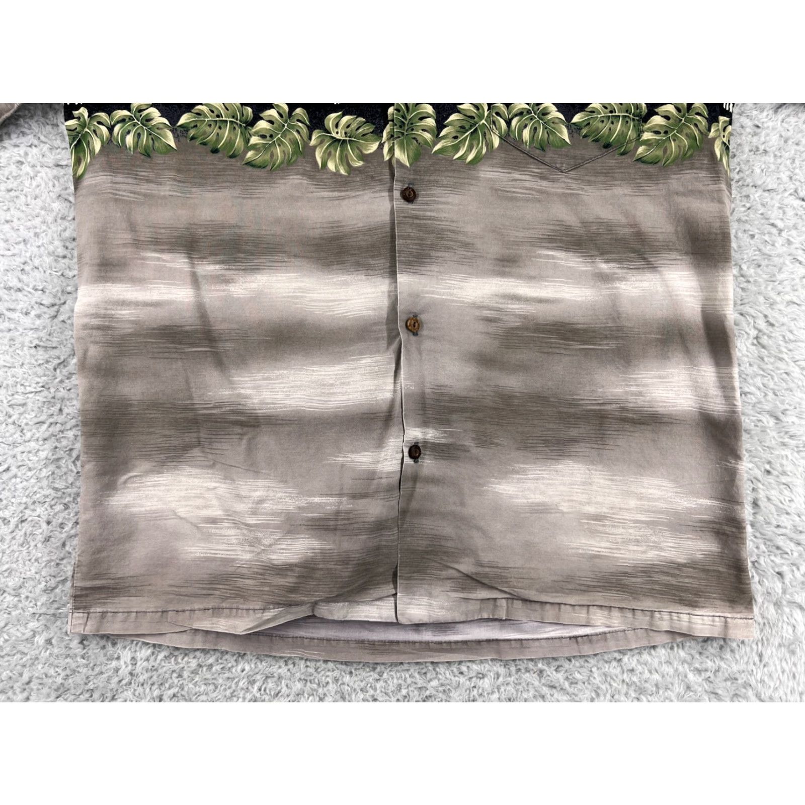Vintage Winnie Fashion Hawaiian Shirt Mens XL Gray Button Palm Trees Hut Button Shirt Size US XL / EU 56 / 4 - 5 Thumbnail